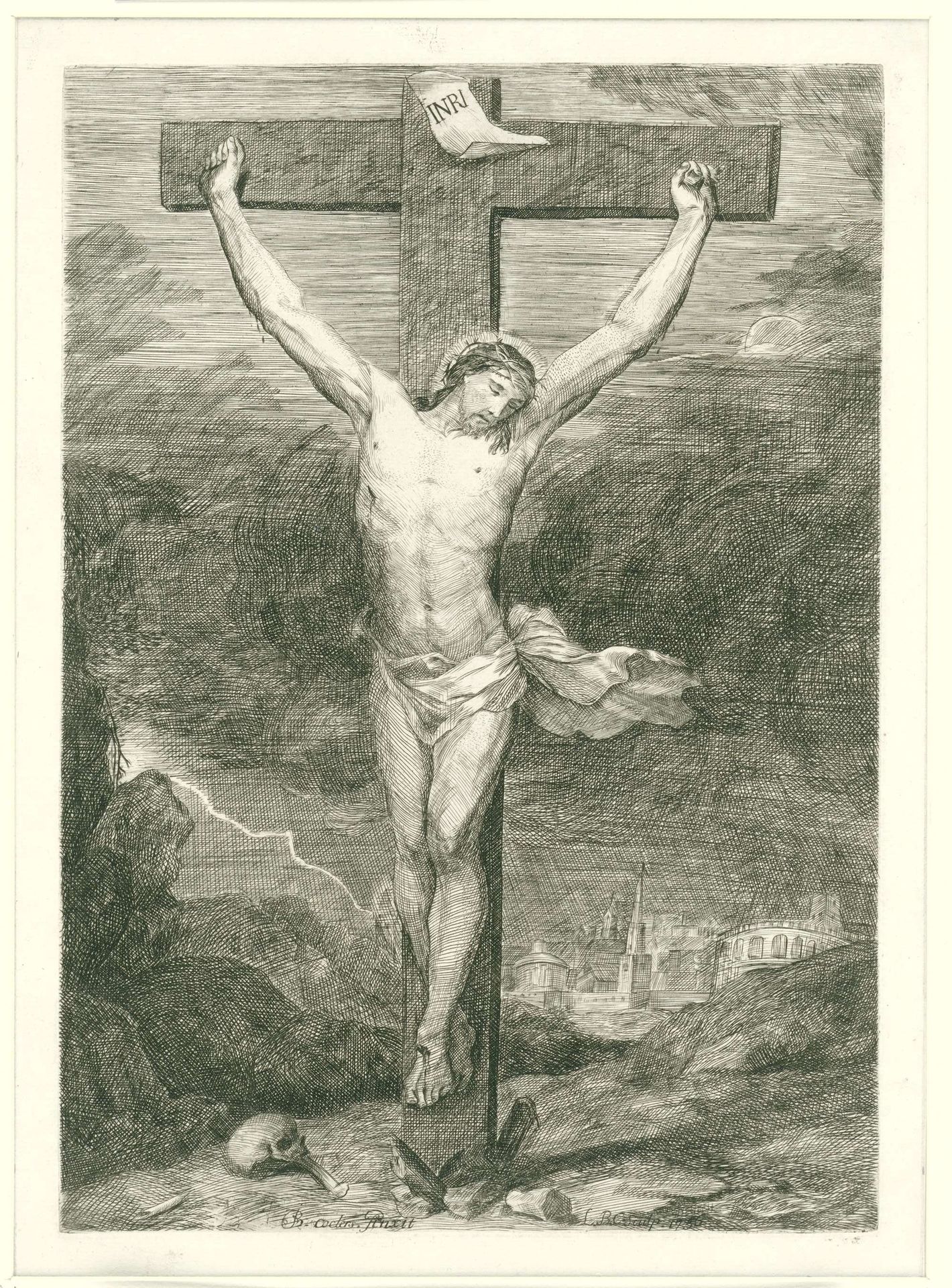 Christus aan het kruis by Louis Bernard Coclers