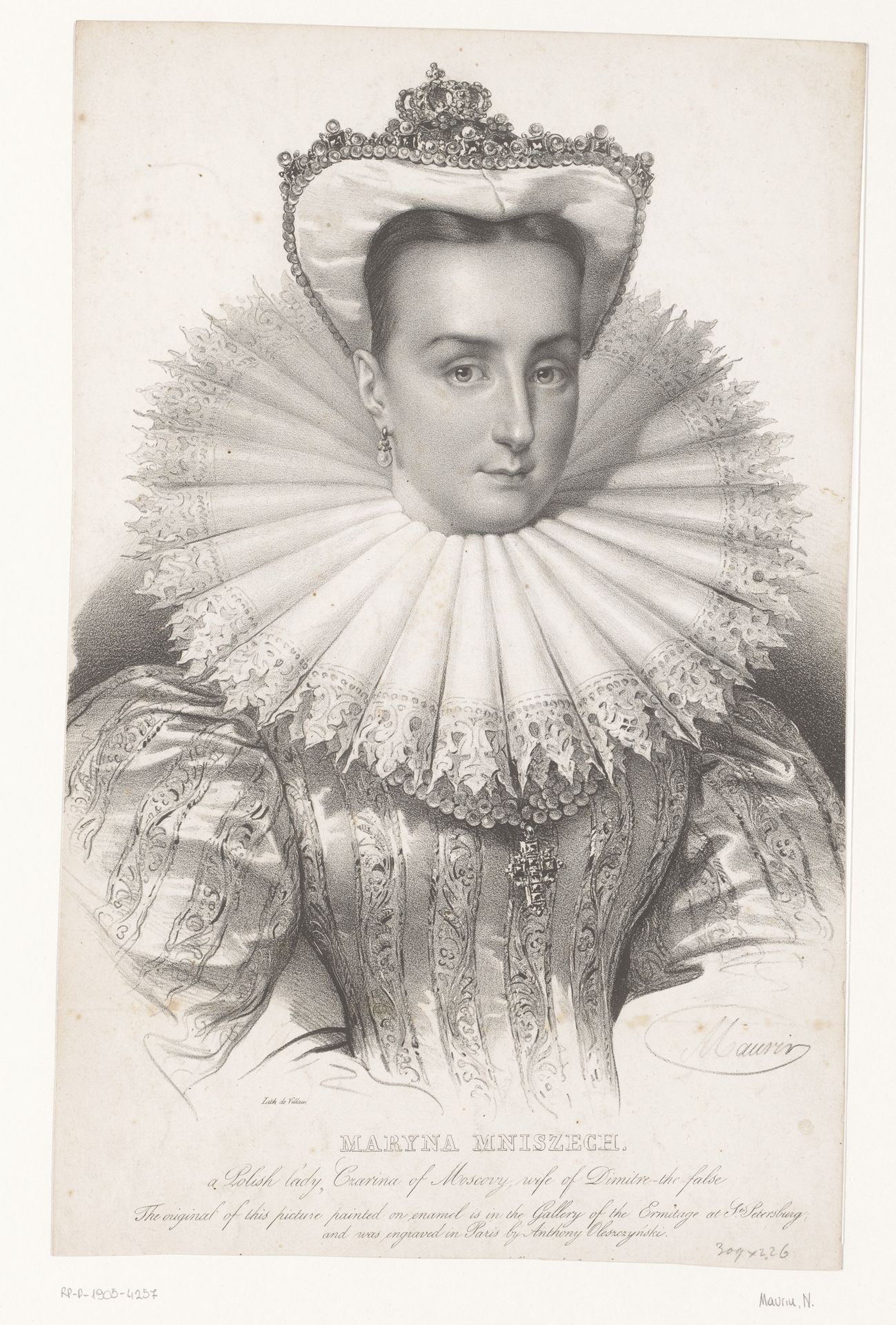 Portret van Marina Mniszech, tsarina van Rusland by Nicolas Maurin