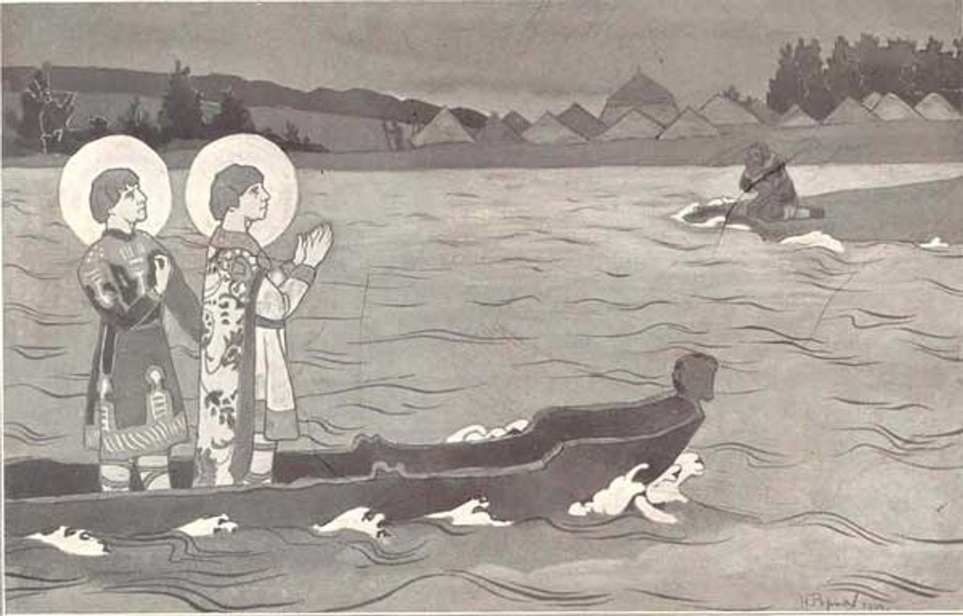 Saint Boris and saint Gleb by Nicholas Roerich