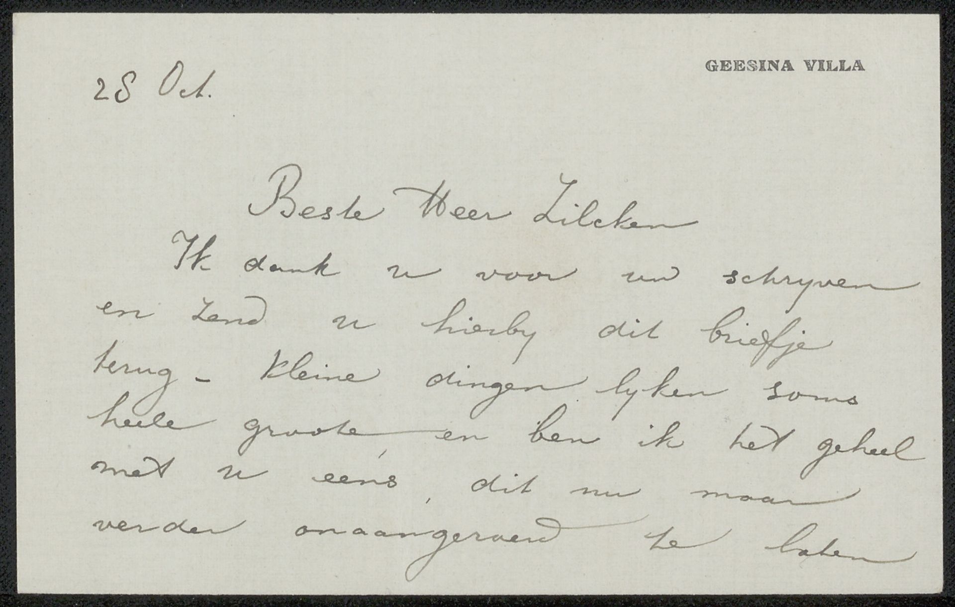 Brief aan Philip Zilcken by Geesje Mesdag-van Calcar