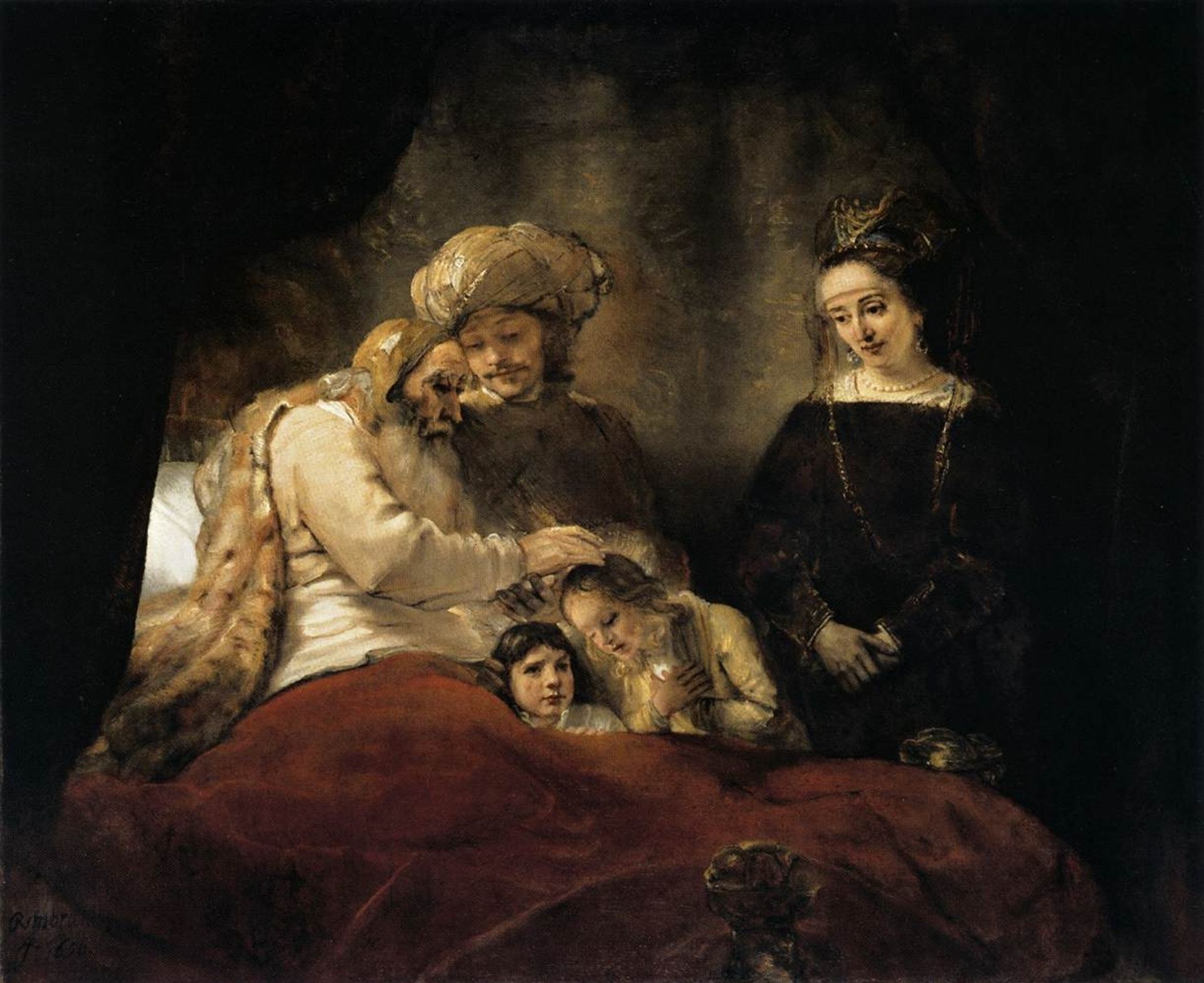 Jacob Blessing the Children of Joseph by Rembrandt van Rijn