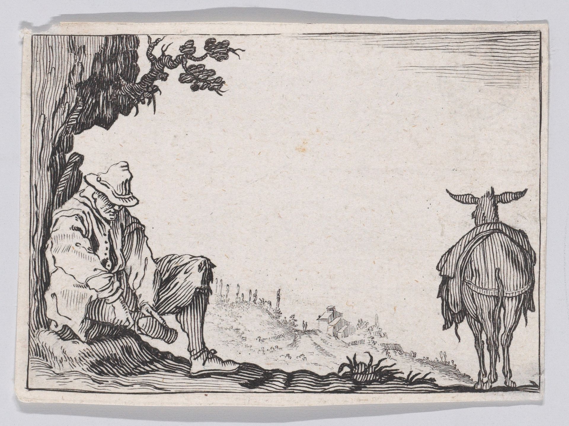 Reverse Copy of La Paysant se Déchaussant (The Peasant Taking off his Shoes), from "Les Caprices" Series A, The Florence Set by Anonymous