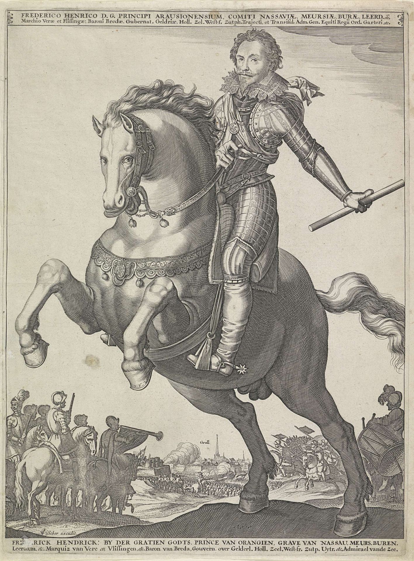 Ruiterportret van Frederik Hendrik, prins van Oranje by Anonymous