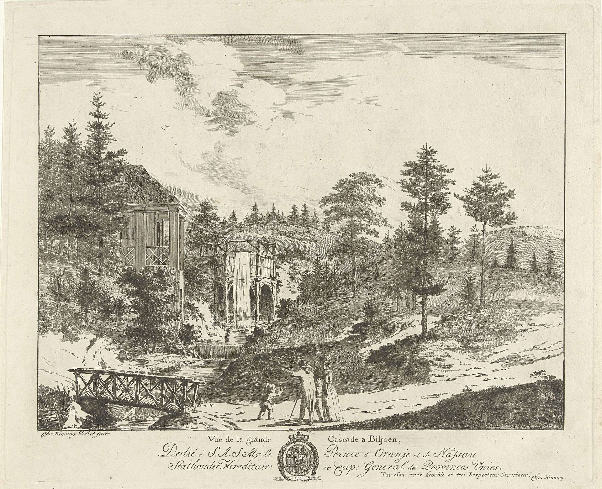 Gezicht op de waterval bij Biljoen by Christian Henning
