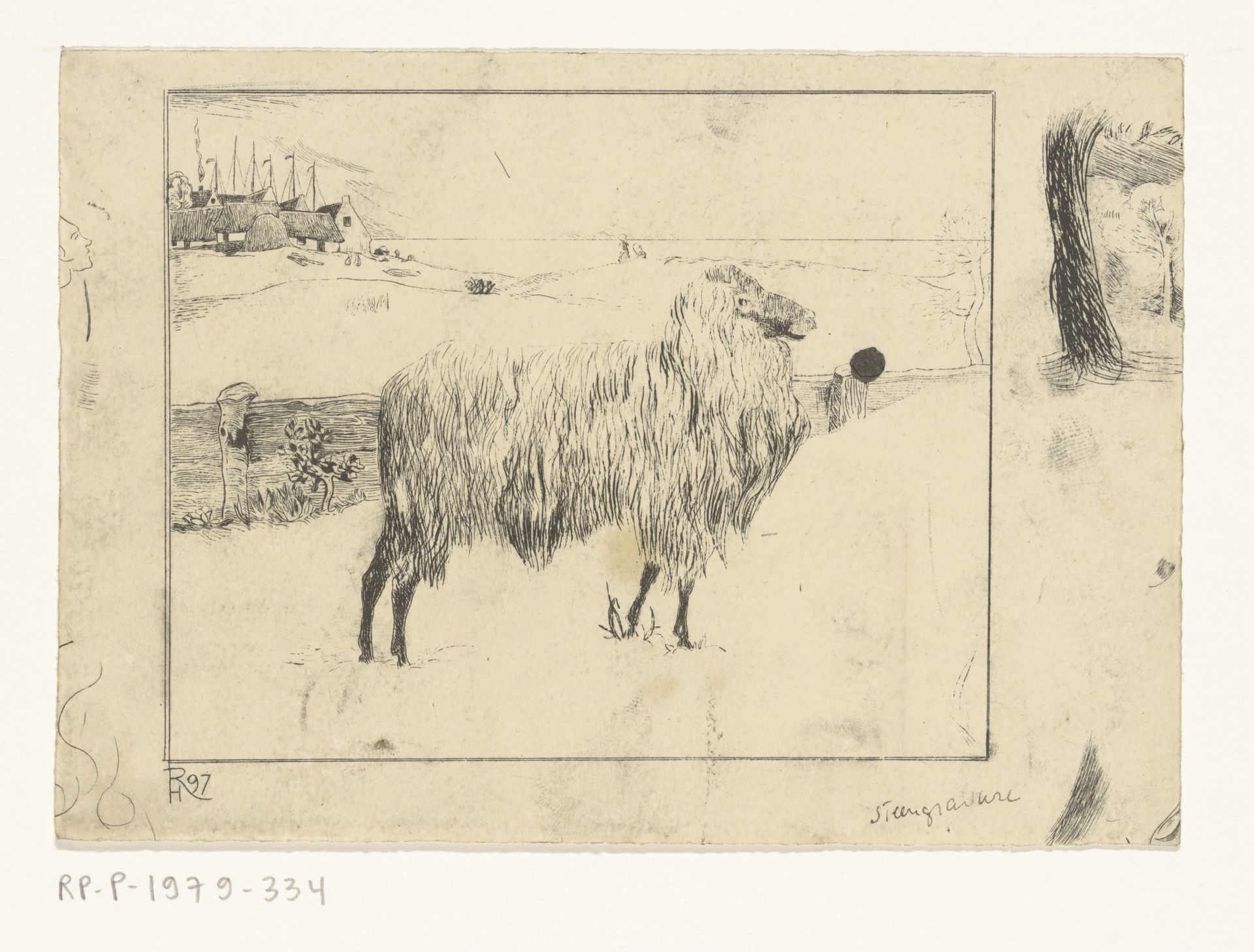 Schaap in een kustlandschap by Richard Nicolaüs Roland Holst
