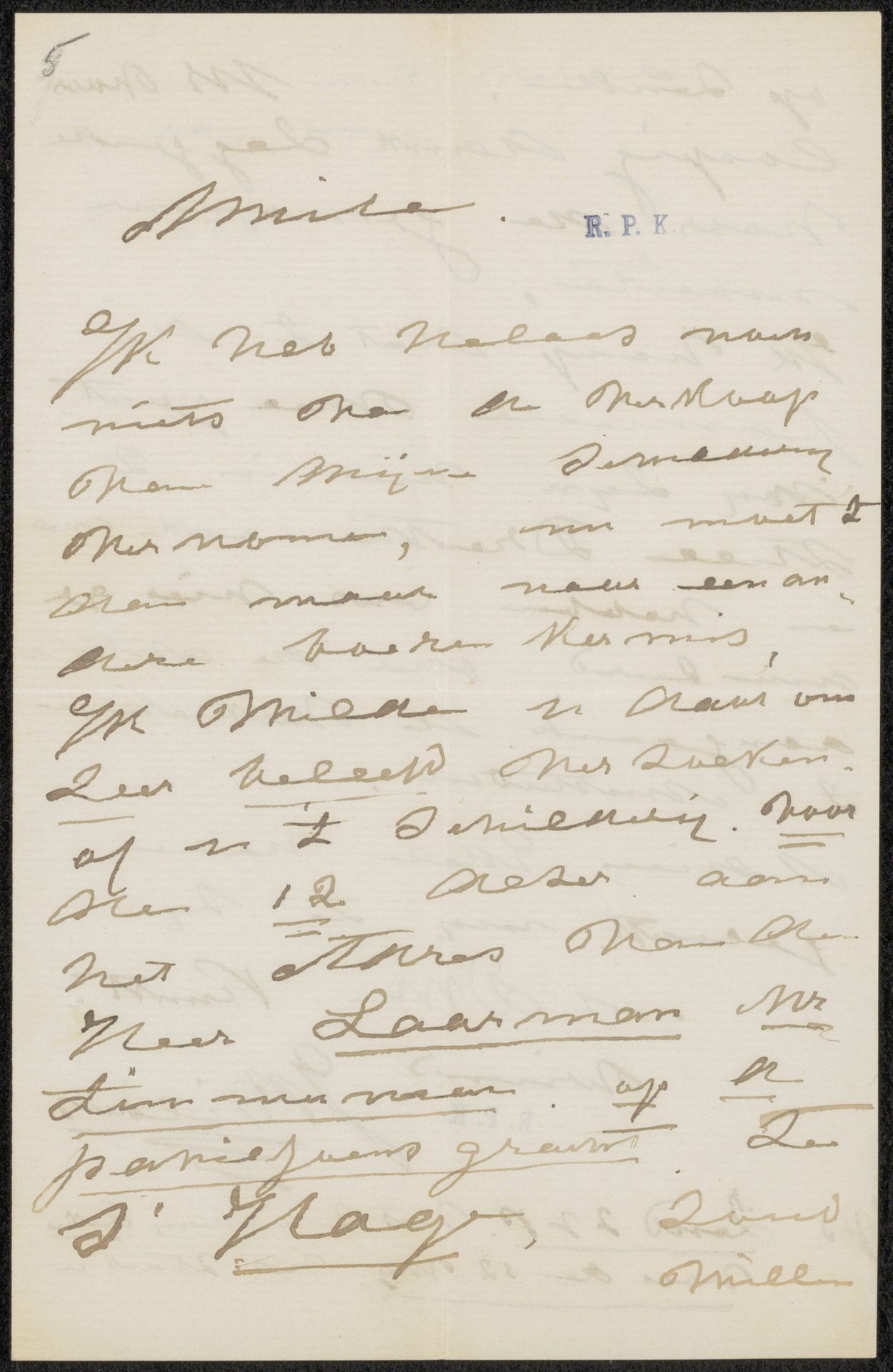 Brief aan anoniem by Johannes Warnardus Bilders