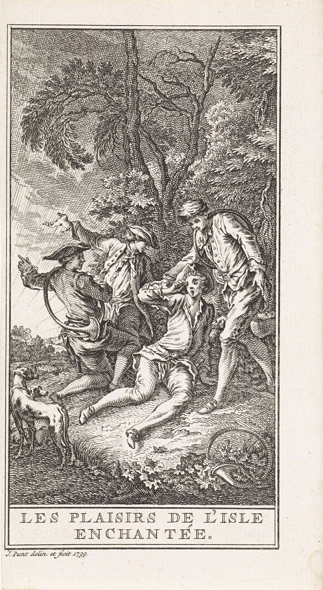 Jachtgezelschap in het bos by Jan Punt