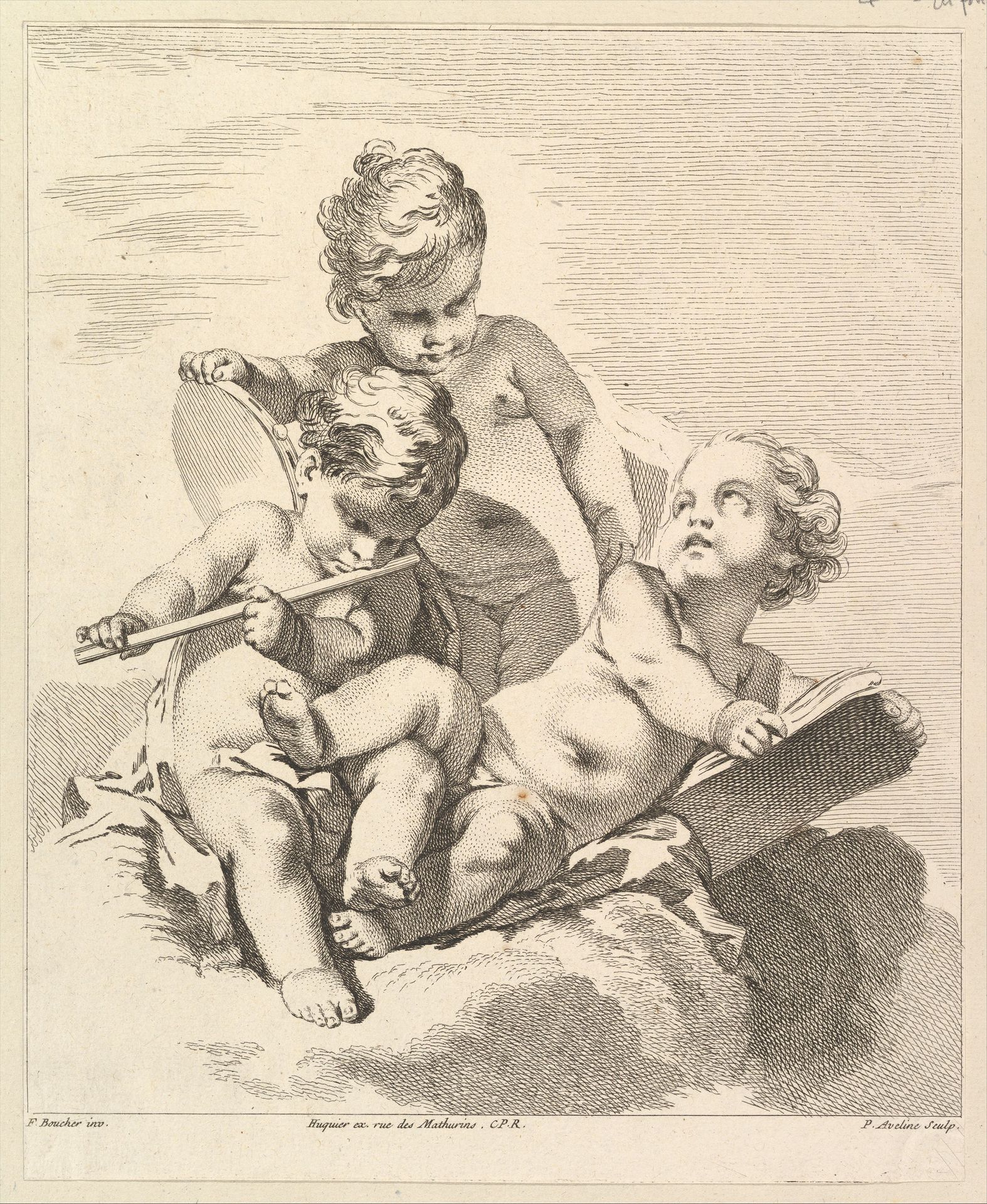 Three Loves with Musical Instruments by Pierre Alexandre Aveline
