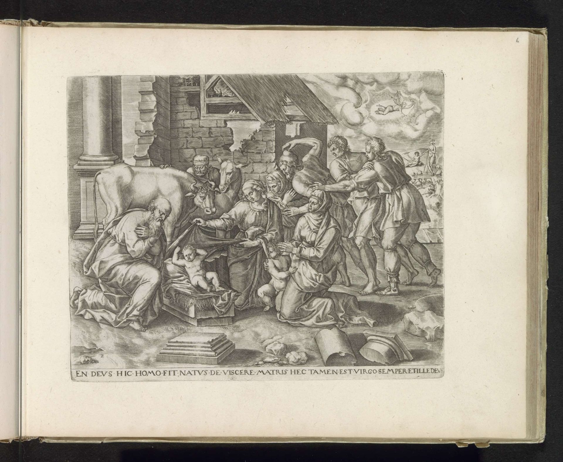 Aanbidding door de herders by Lambert Lombard