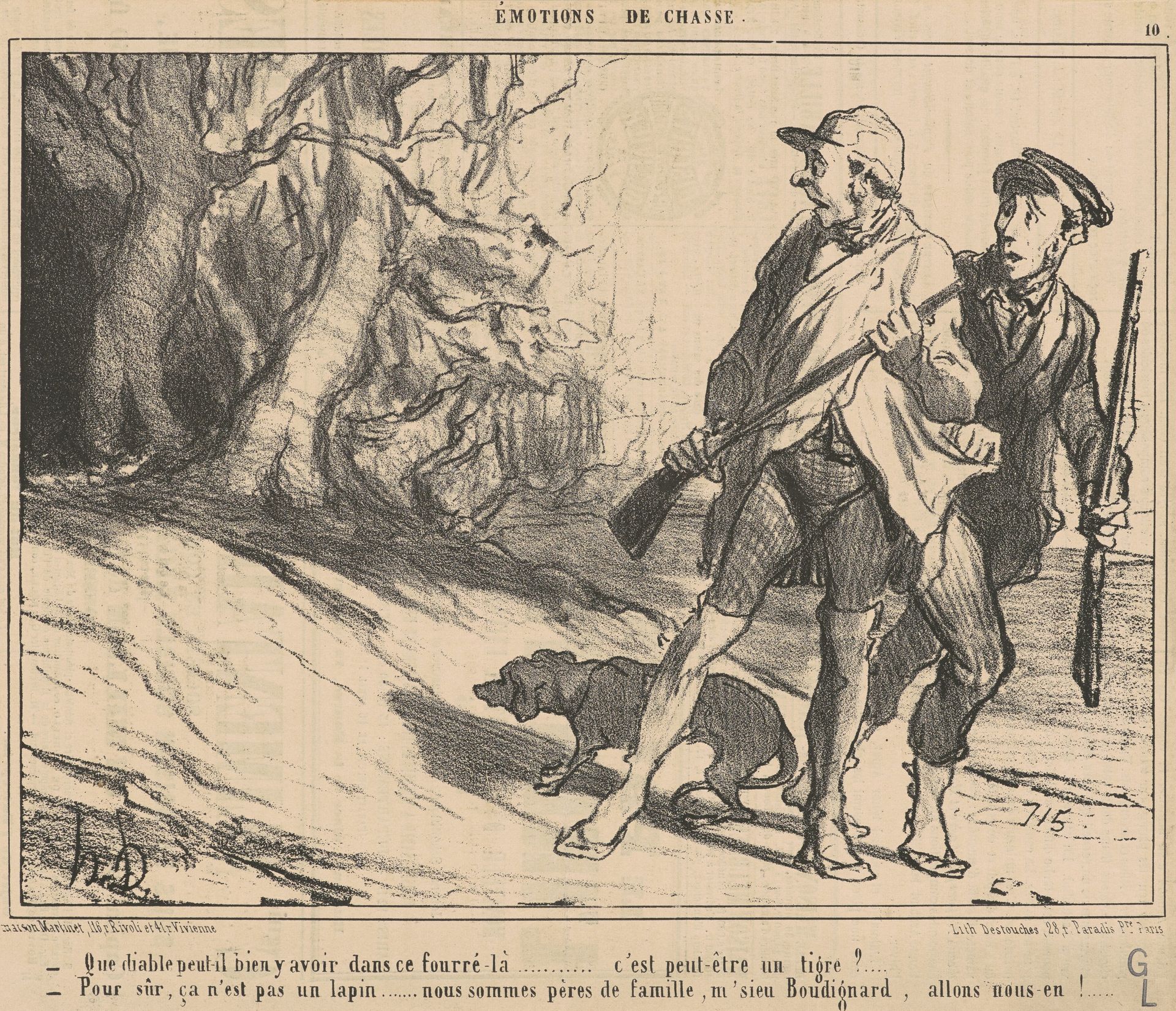 Que diable peut-il bien y avoir dans ce fourré-la? ... by Honoré Daumier
