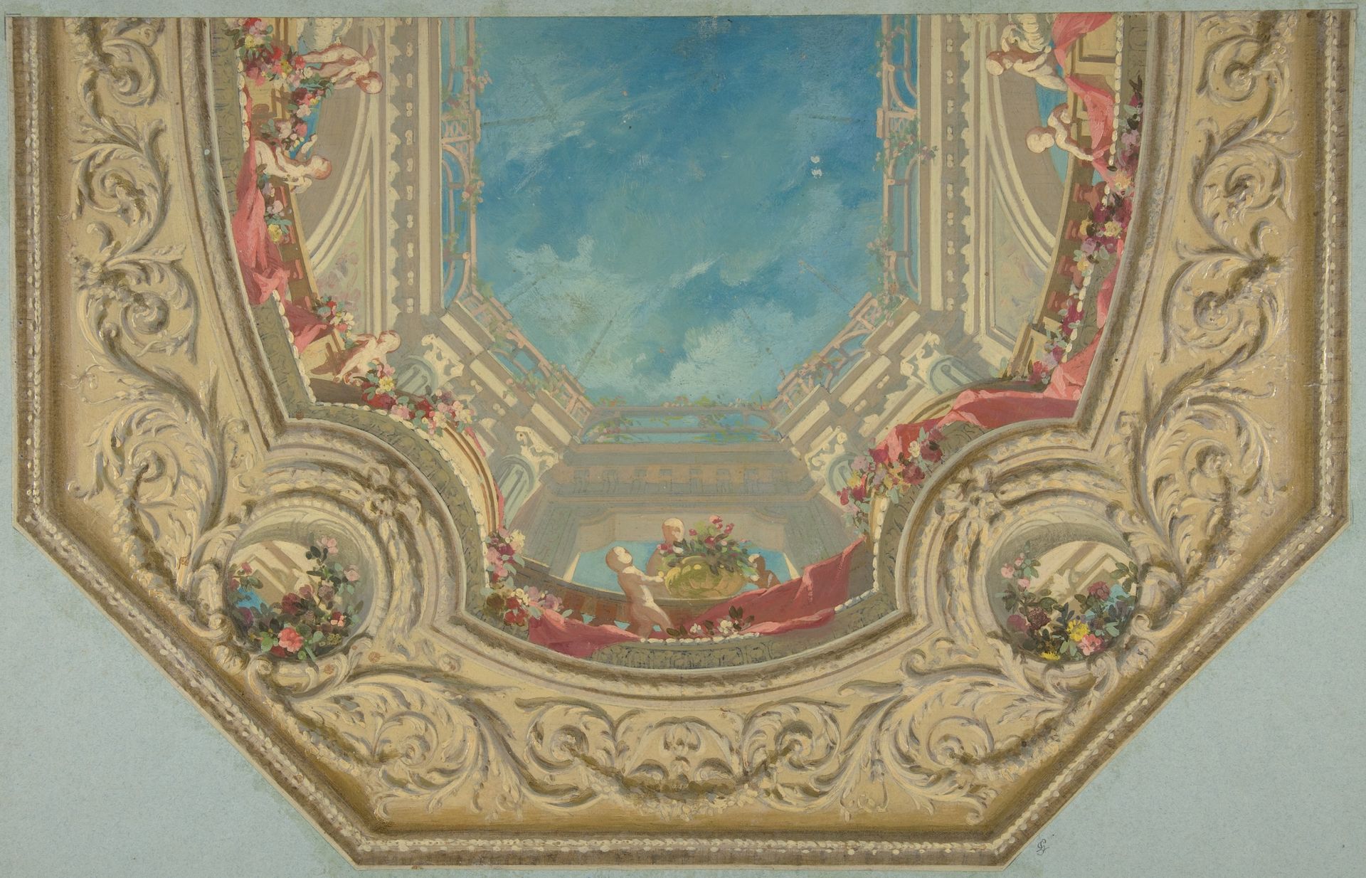 Design for Octagonal Ceiling in the Pless House, Berlin by Jules-Edmond-Charles Lachaise
