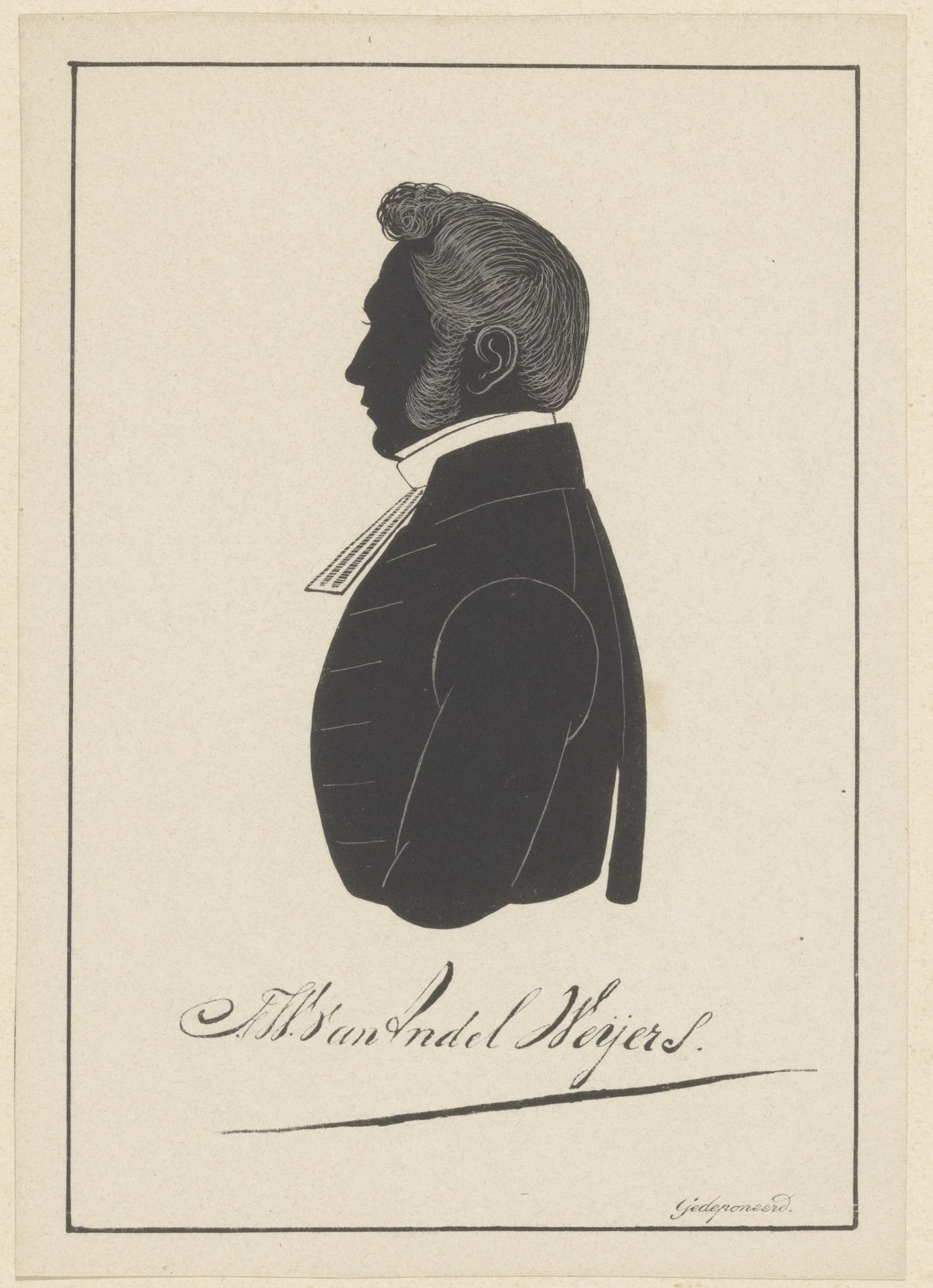 Silhouetportret van Frederik Willem van Andel Weijers by Pieter (IV) Barbiers