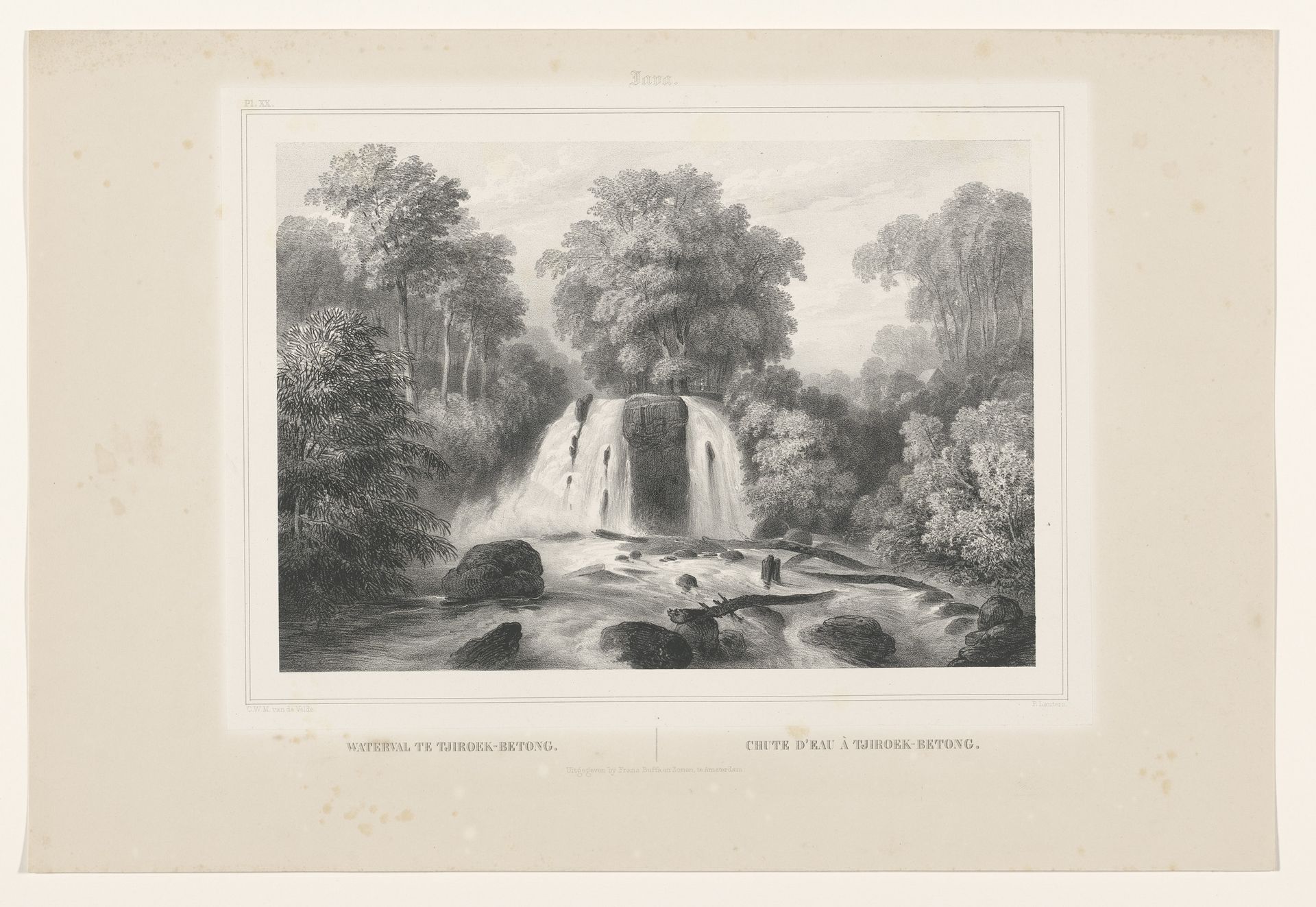Waterval te Tjiroek-Betong by Paulus Lauters