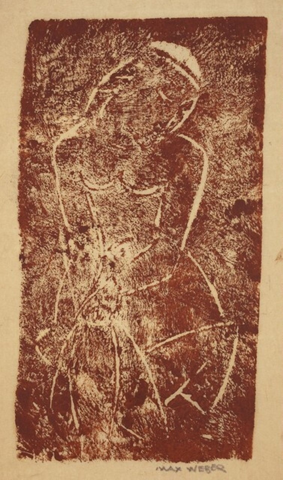 Crouching Nude Figure by Max Weber