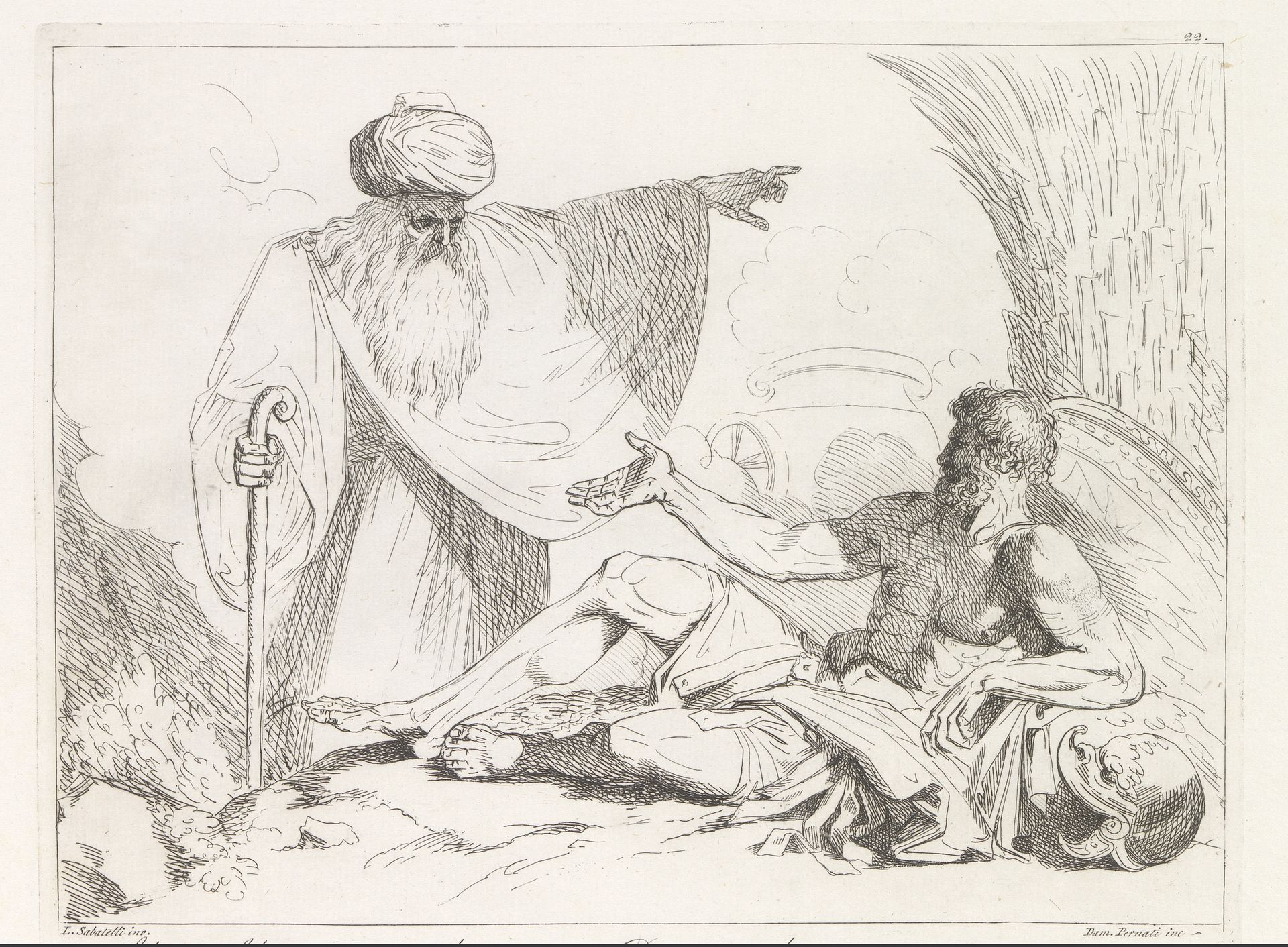 Scène uit Tasso's Gerusalemme liberata by Damiano Pernati