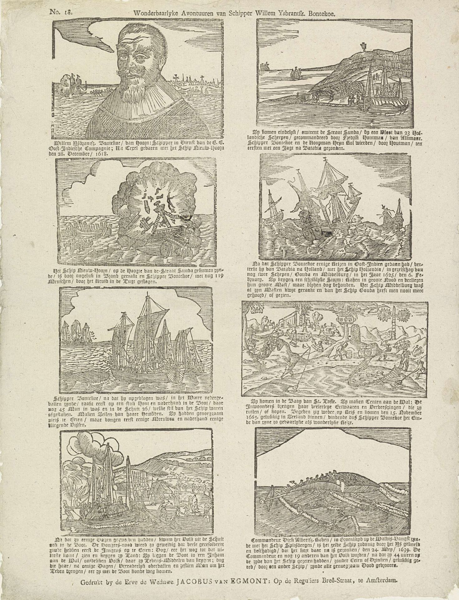 Wonderbaarlyke avontuuren van schipper Willem Ysenbrandtz. Bontekoe by Erven de Weduwe Jacobus van Egmont