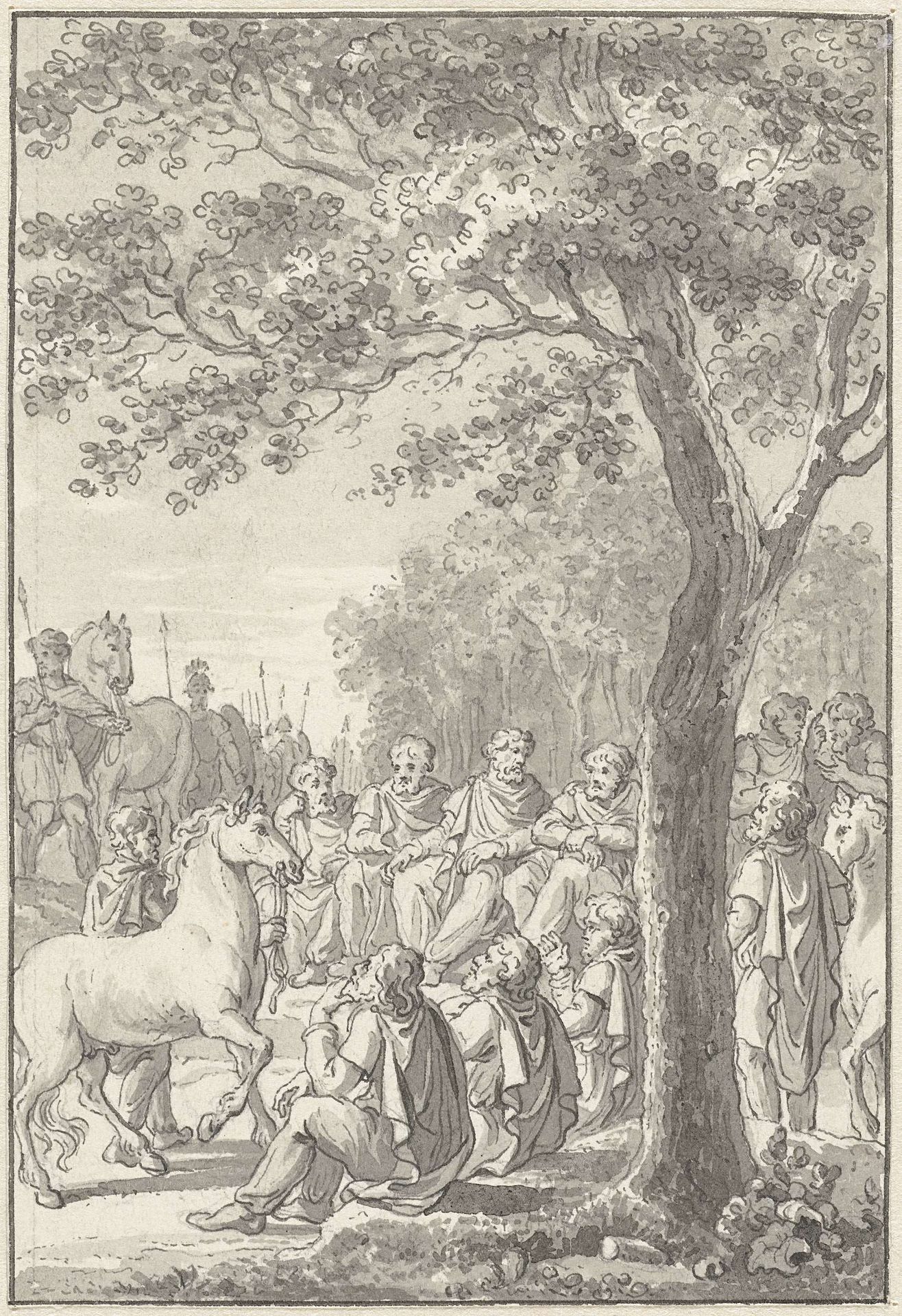Raadsvergadering der Batavieren by Engelbertus Matthias Engelberts