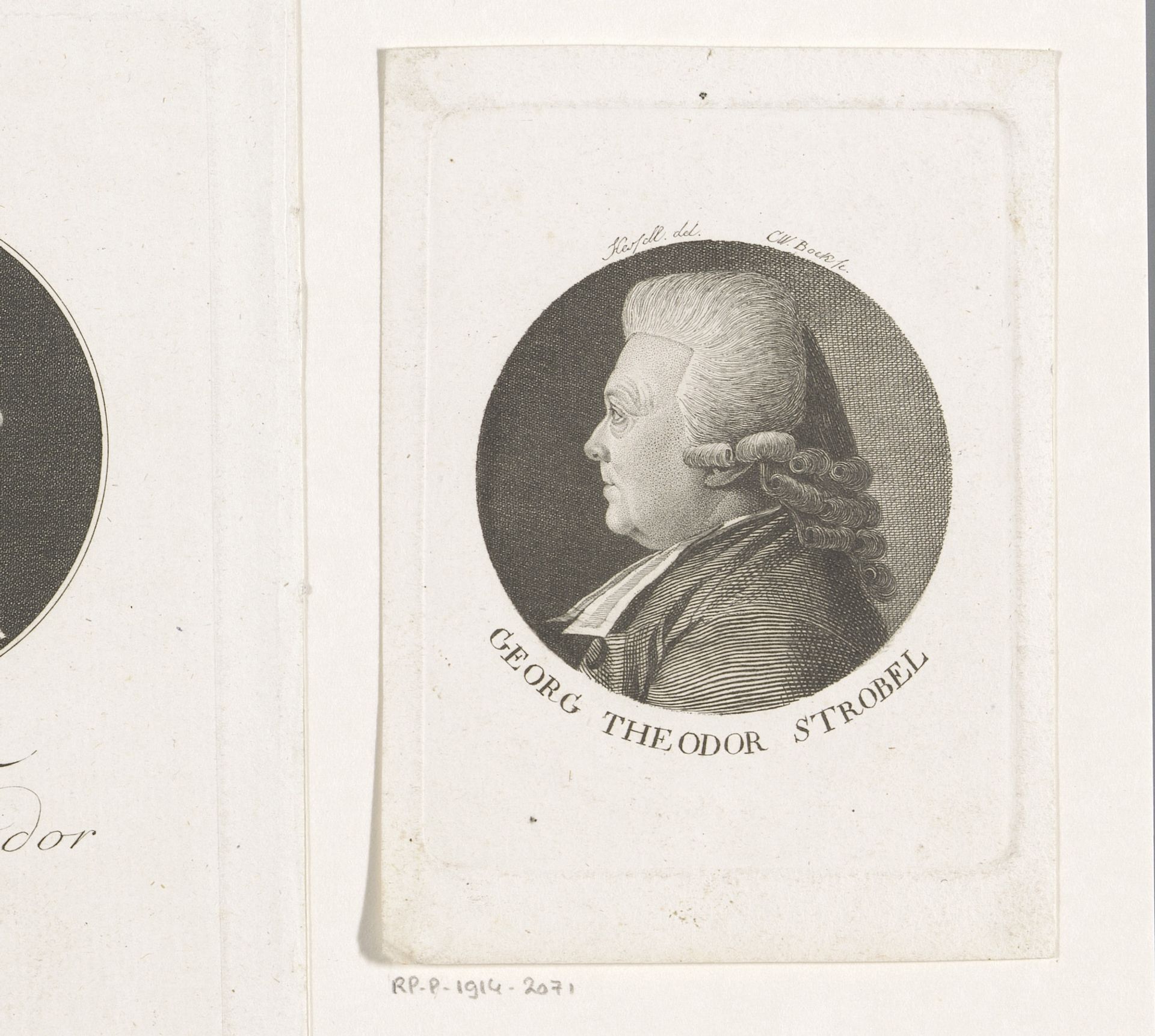 Portret van Georg Theodor Strobel by Christoph-Wilhelm Bock