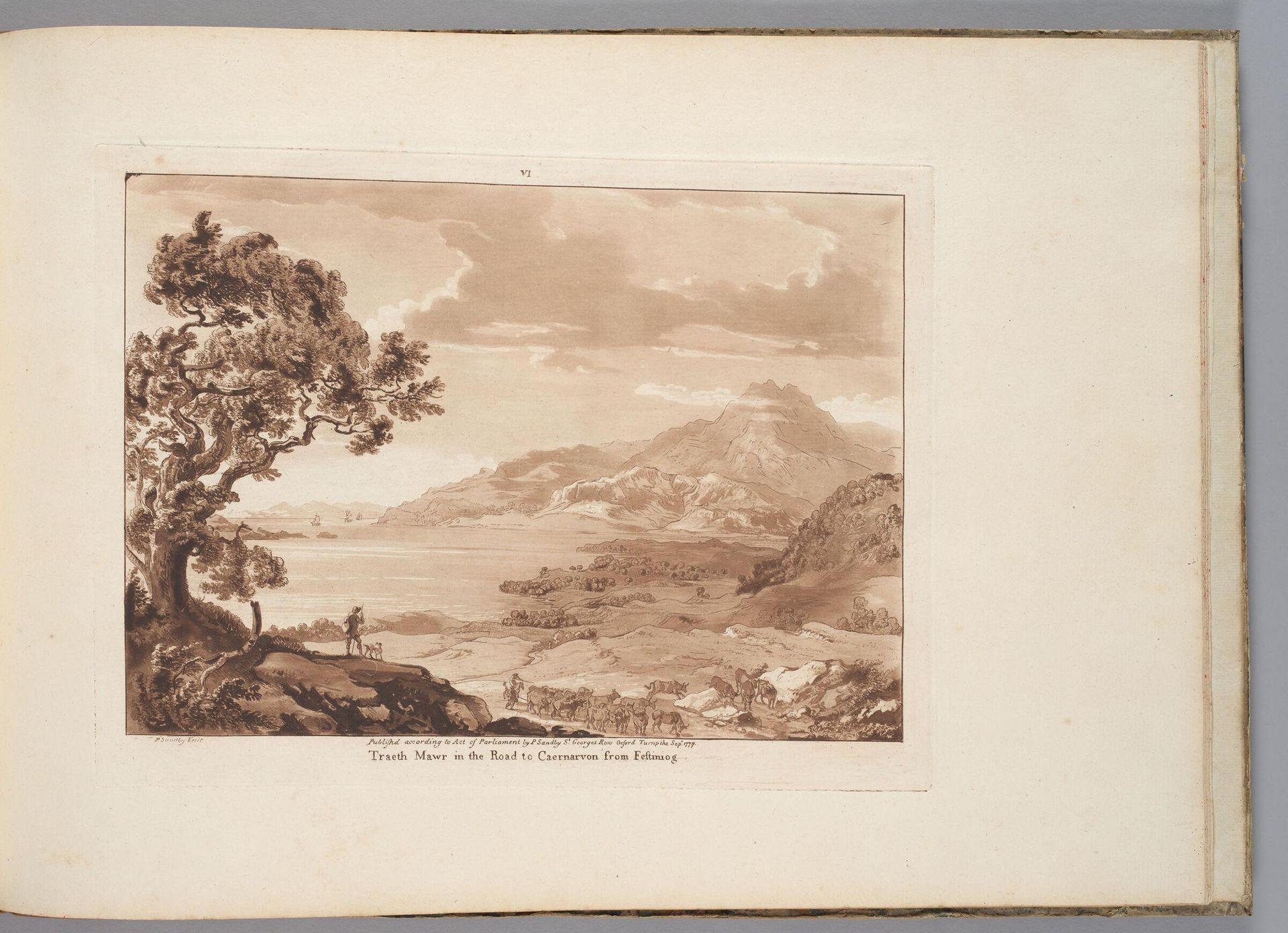Traeth Mawr in the Road to Caernarvon from Festiniog by Paul Sandby