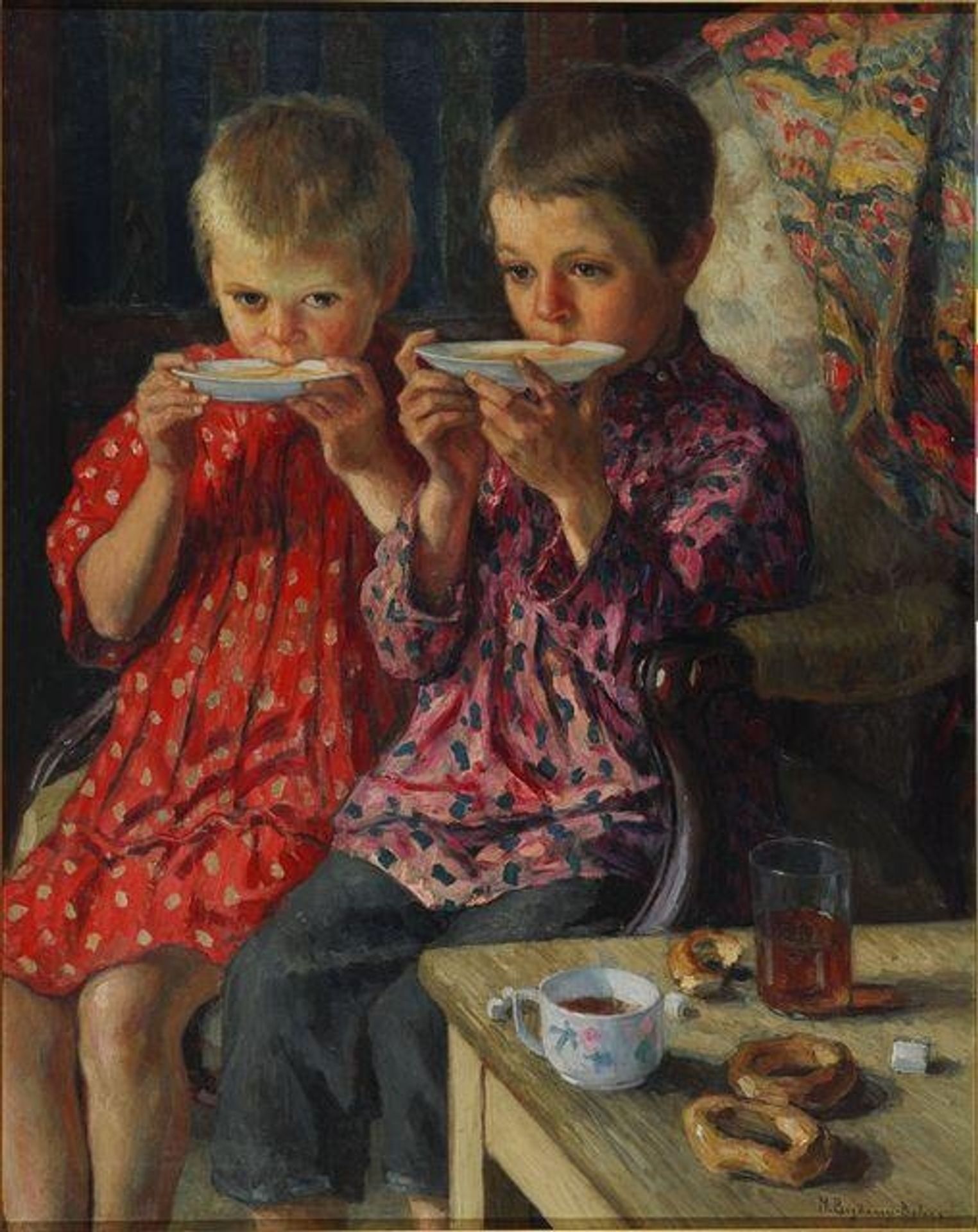 Visitors by Nikolay Bogdanov-Belsky