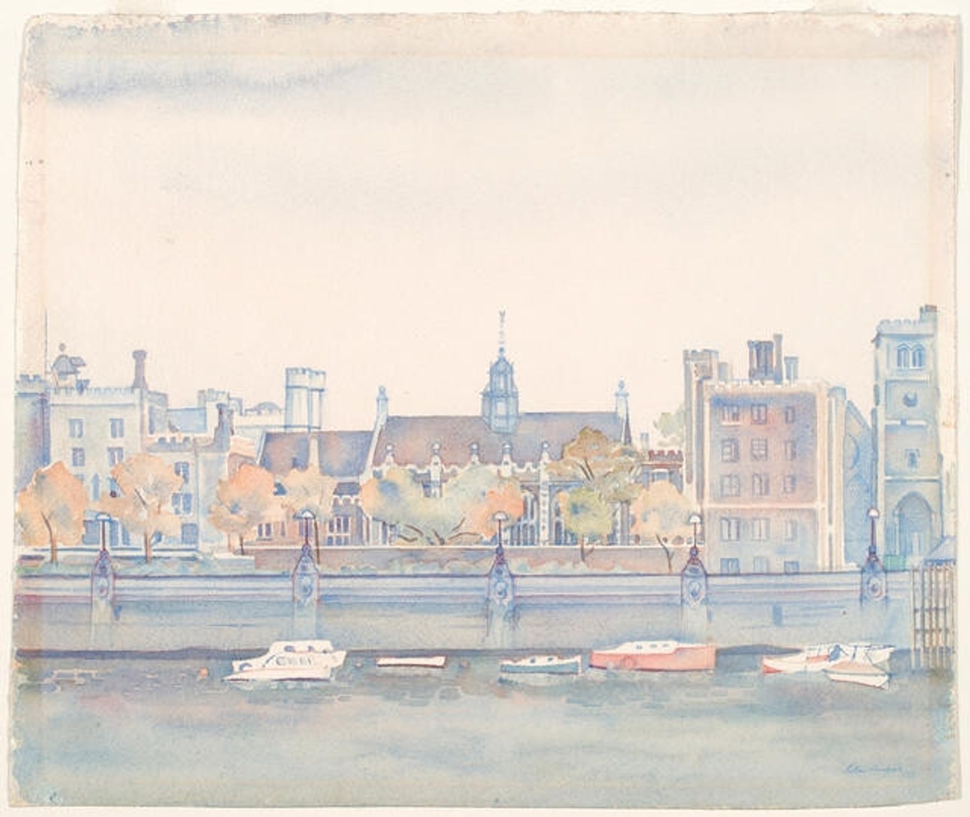 Lambeth Palace from Westminster by Rita Angus