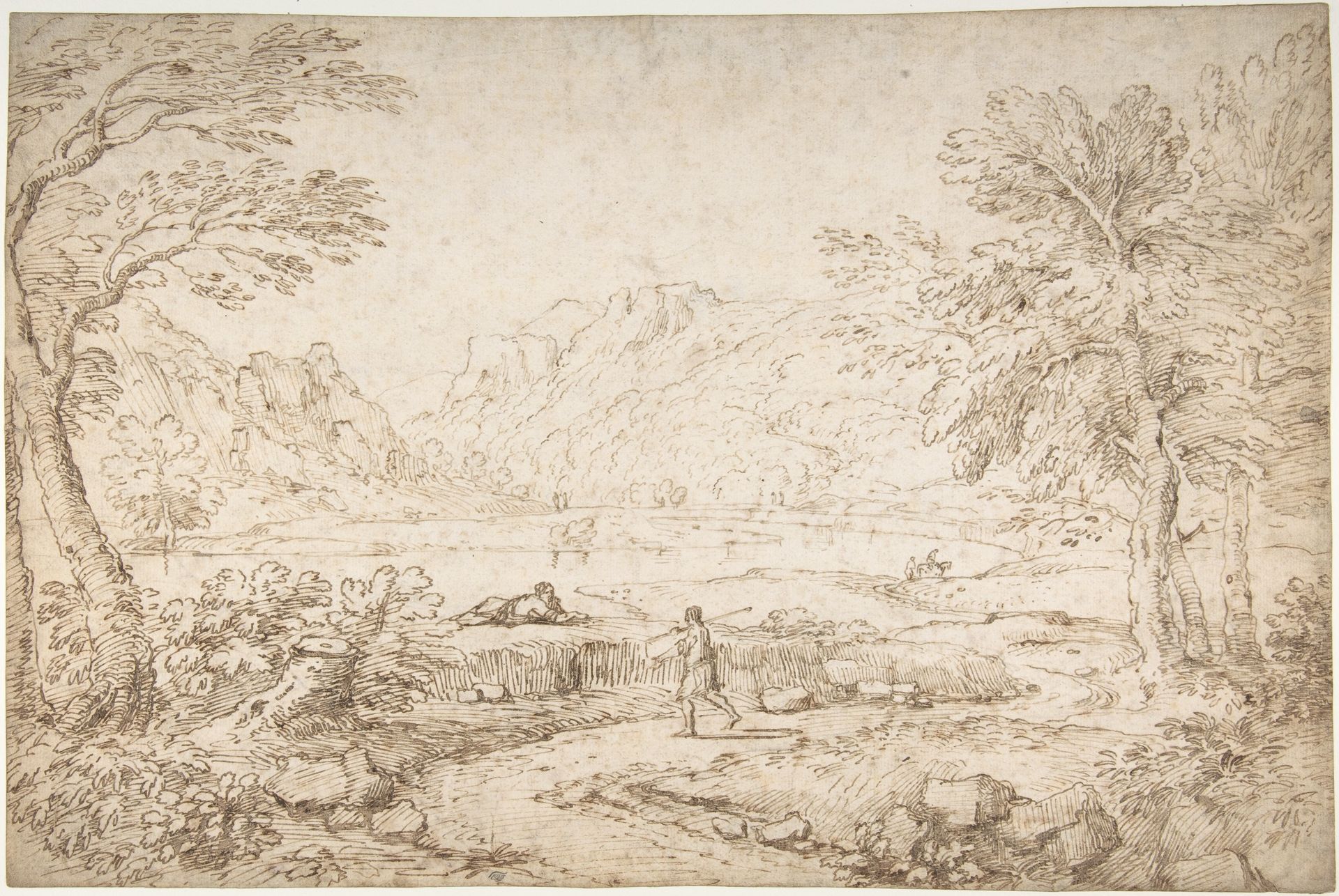River Landscape near Narni by Giovanni Battista Busiri