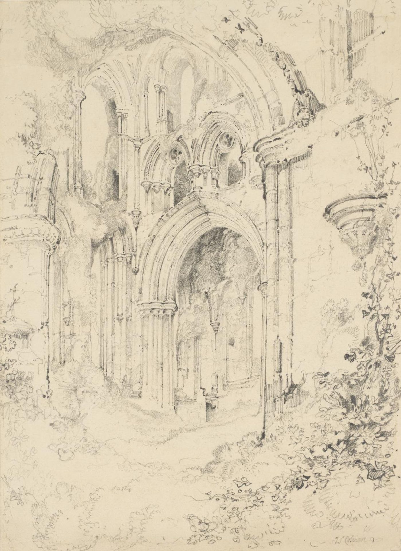 Rievaulx Abbey by John Sell Cotman