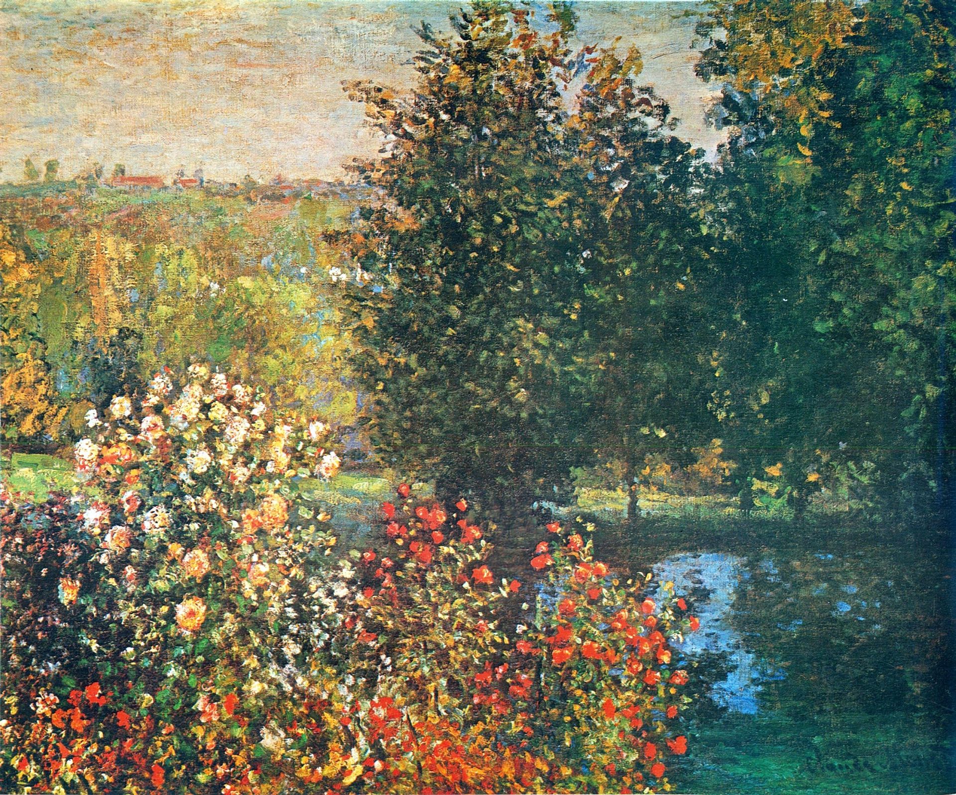 Roses in the Hoshede`s Garden at Montregon by Claude Monet
