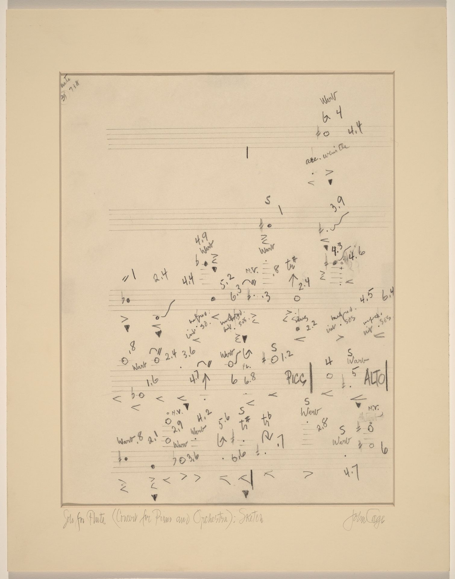 Solo for Flute (Concert for Piano and Orchestra): Sketch by John Cage
