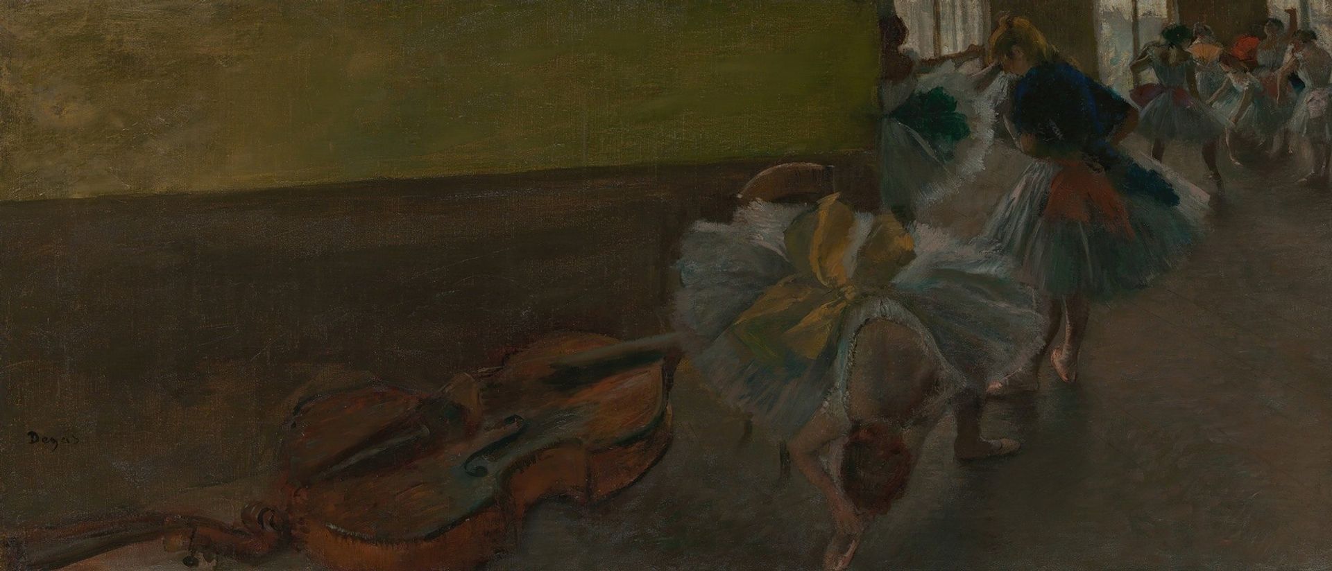 Dancers in the Rehearsal Room with a Double Bass by Edgar Degas