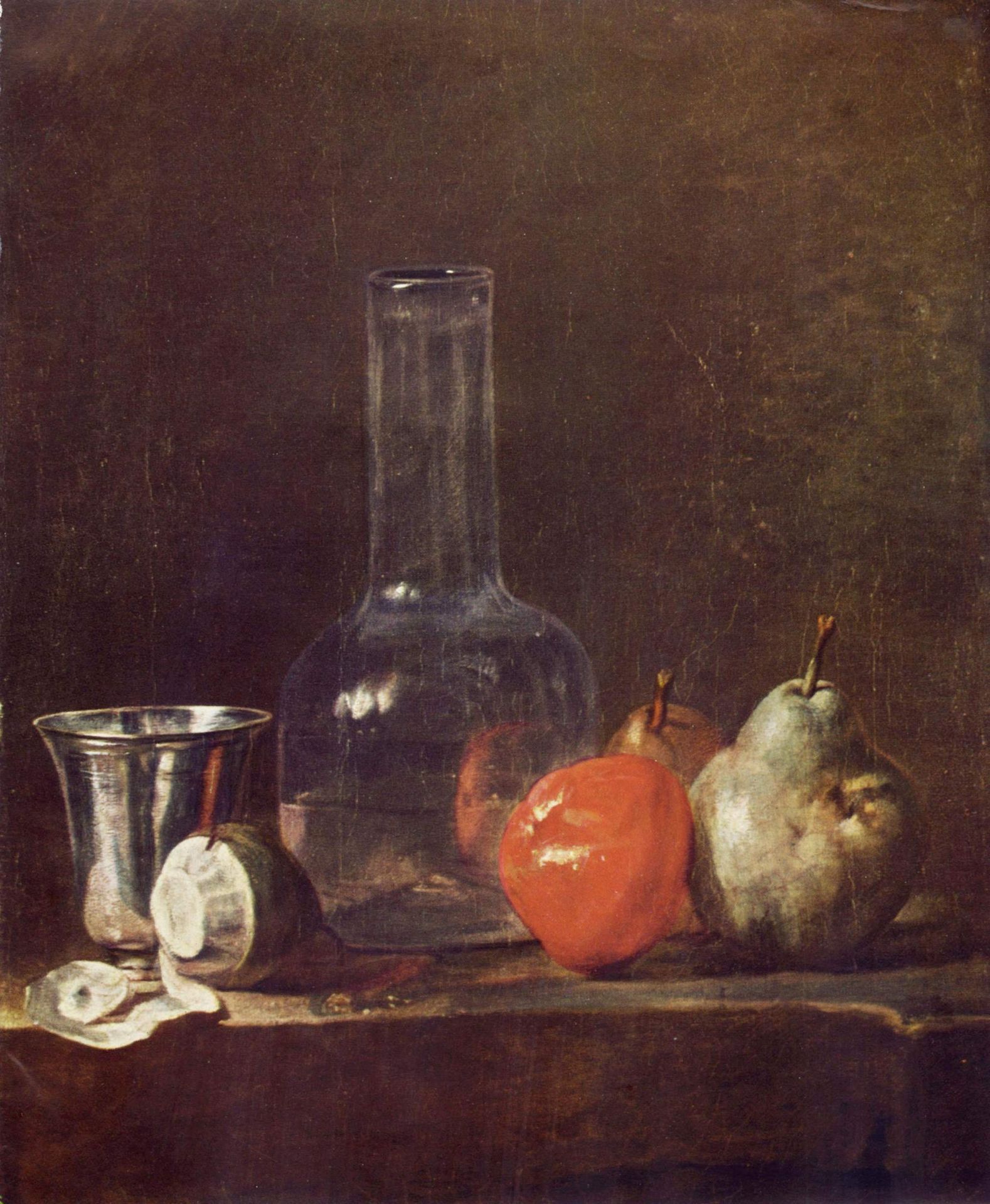 Still Life with Glass Flask and Fruit by Jean-Baptiste-Simeon Chardin