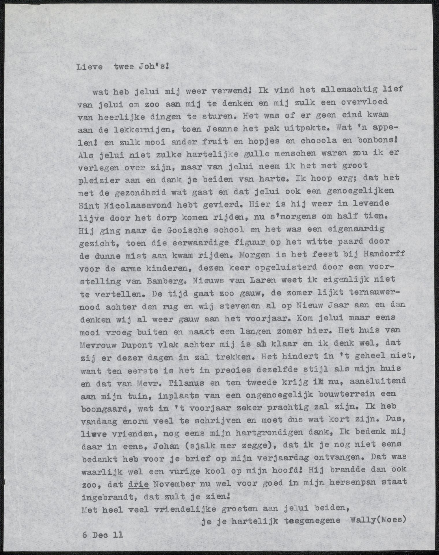Brief aan Johan Henri Gustaaf Cohen Gosschalk en Johanna Bonger by Wally Moes