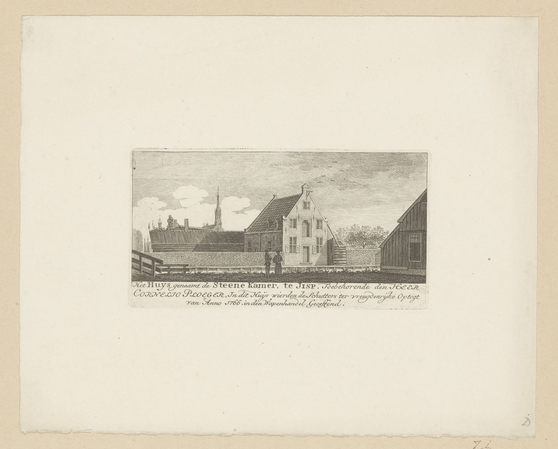 Gezicht op het huis van Cornelis Ploeger in Jisp by Anonymous