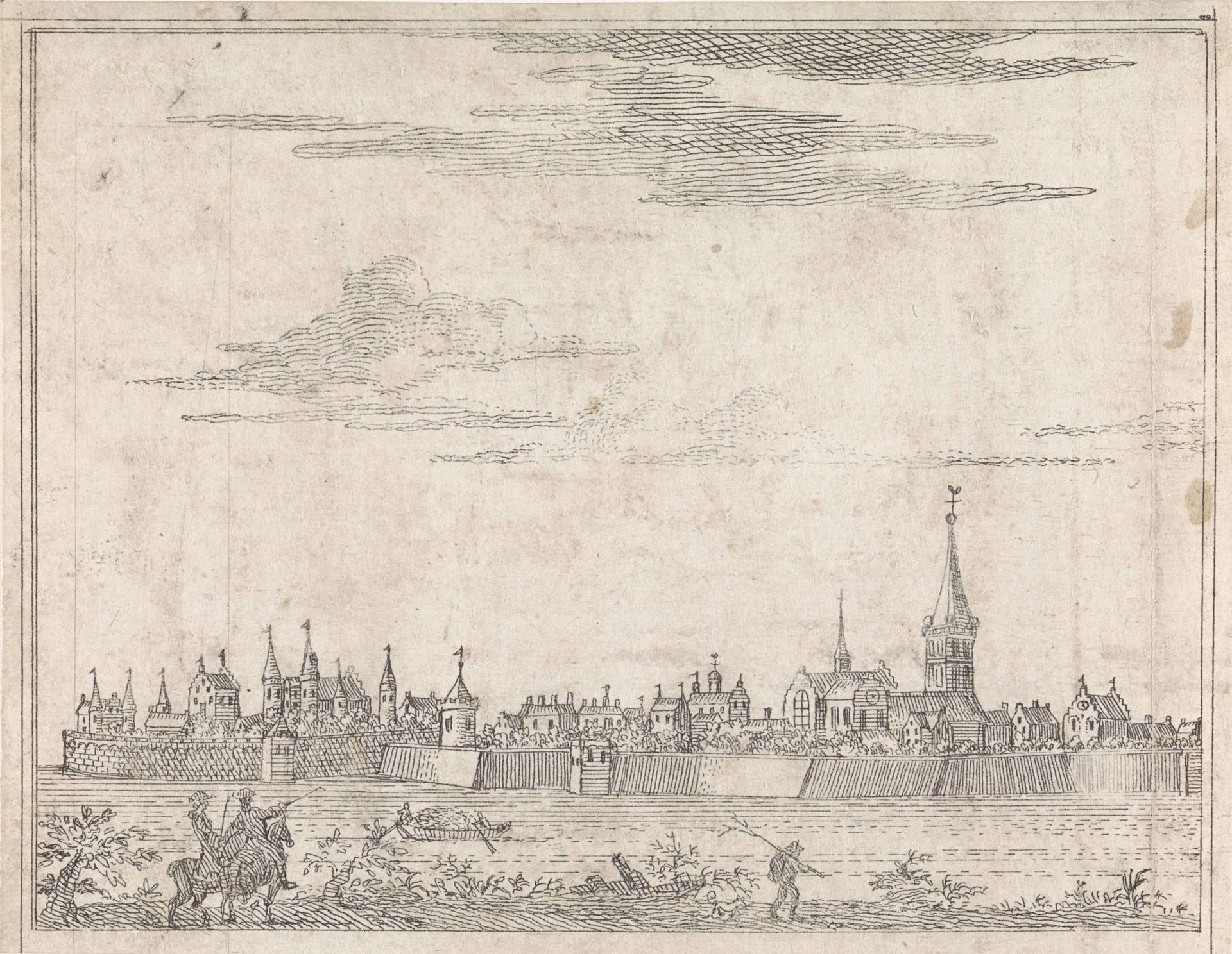 Gezicht op Wageningen by Abraham Zeeman