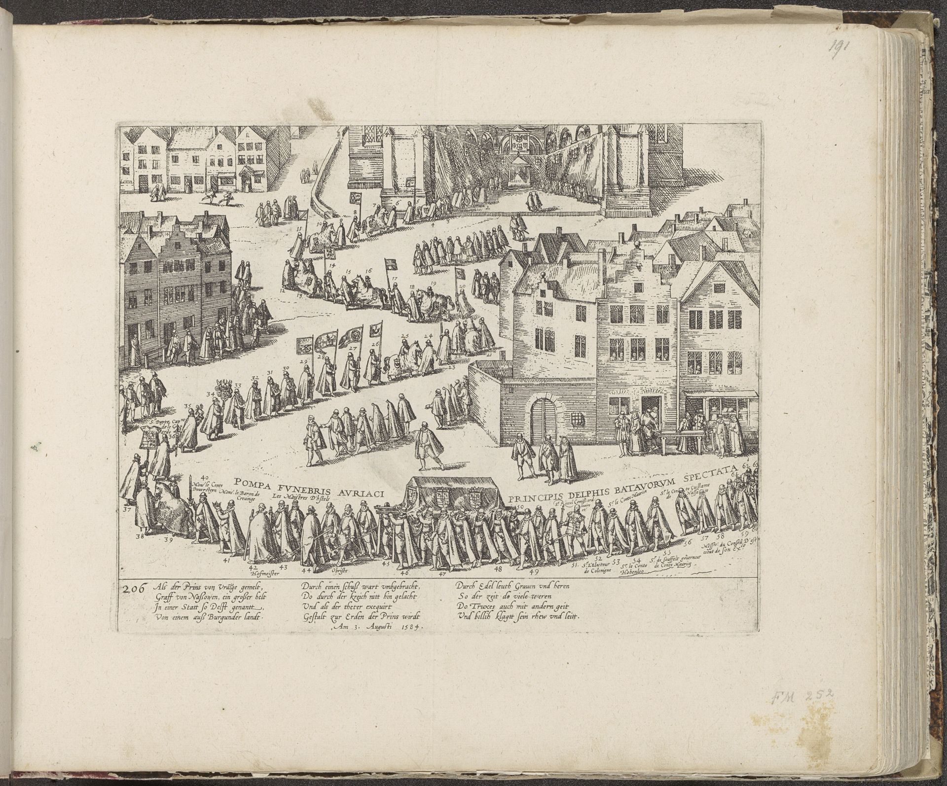 Begrafenis van Willem van Oranje, 1584 by Frans Hogenberg