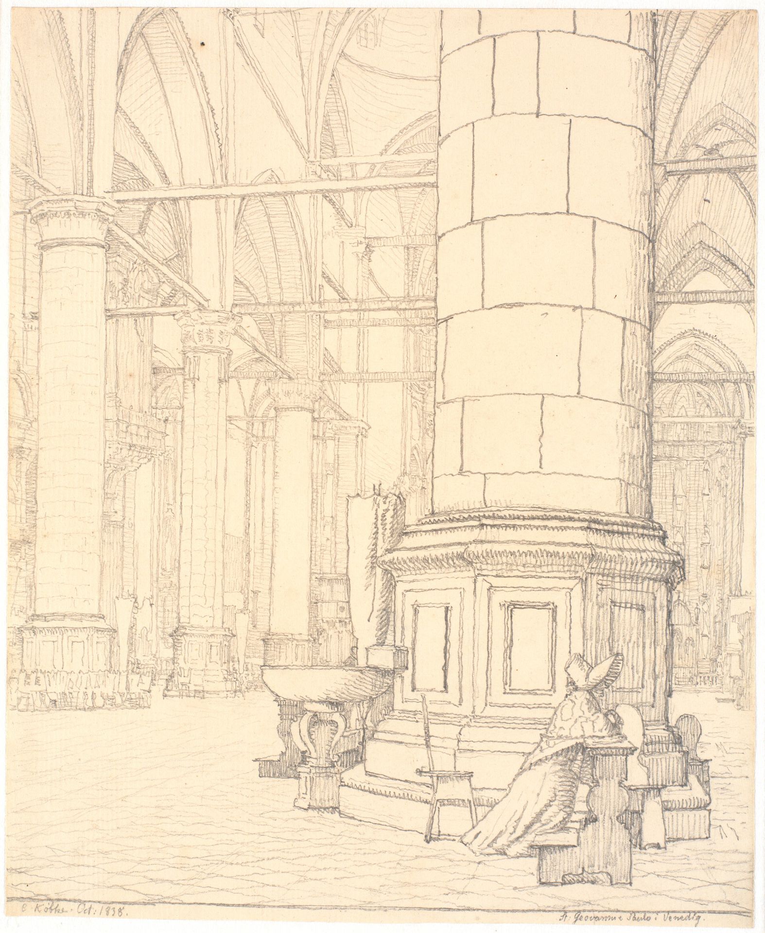 Parti fra det indre af Ss.Giovanni e Paolo i Venedig by Christen Købke