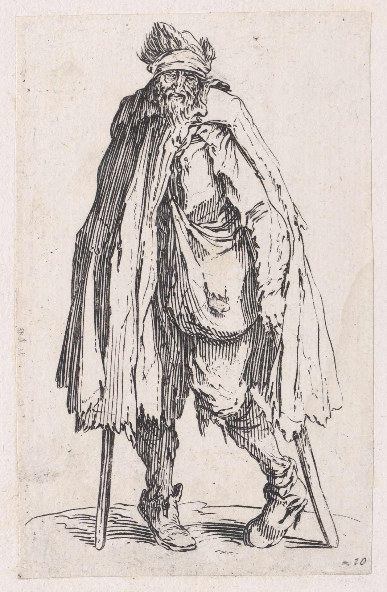 Reverse Copy of Le Mendiant aux Béquilles et la Besace (The Beggar with the Crutches and the Pouch), from Les Gueux suite appelée aussi Les Mendiants, Les Baroni, ou Les Barons (The Beggars, also called the Barons) by Anonymous
