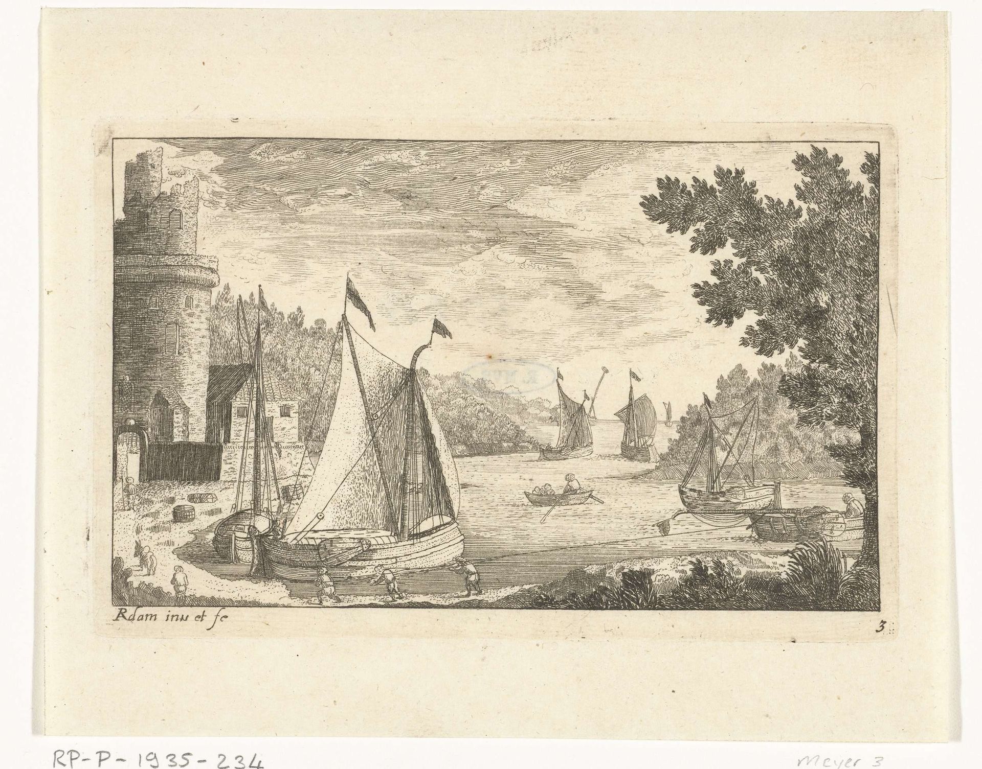 Vissershaven met boten by Richard Adam