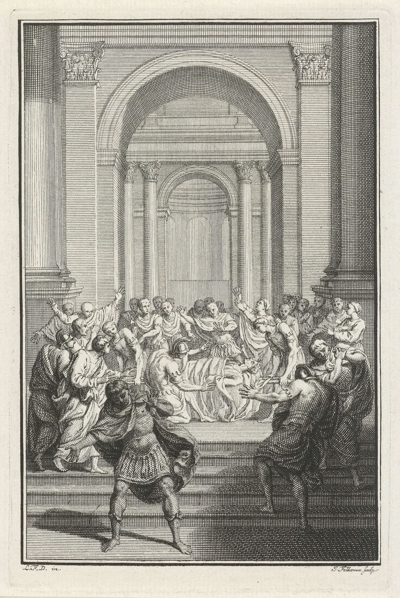 Dood van een Romeinse keizer by Jacob Folkema