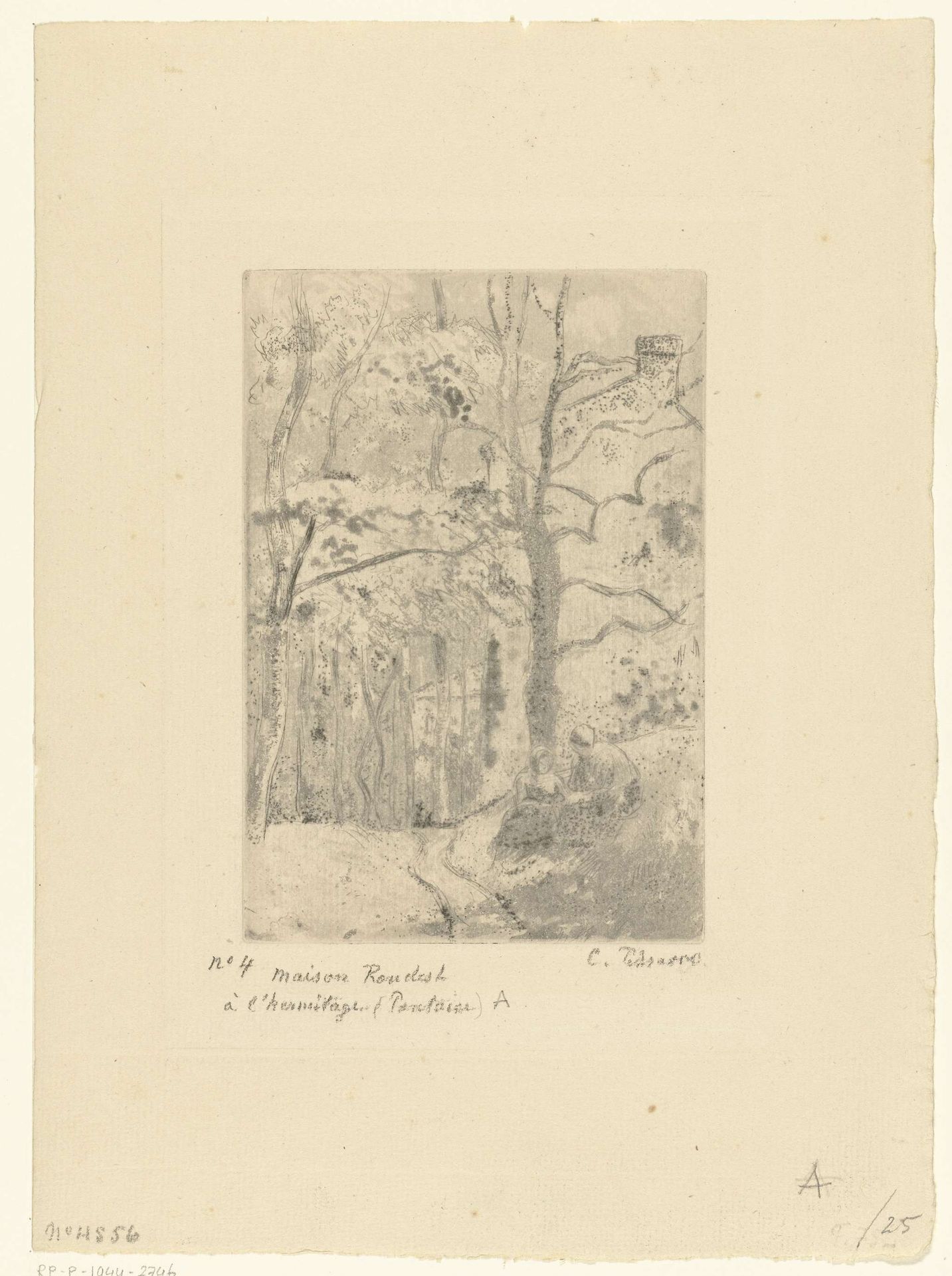 Huize Rondest in de hermitage by Camille Pissarro