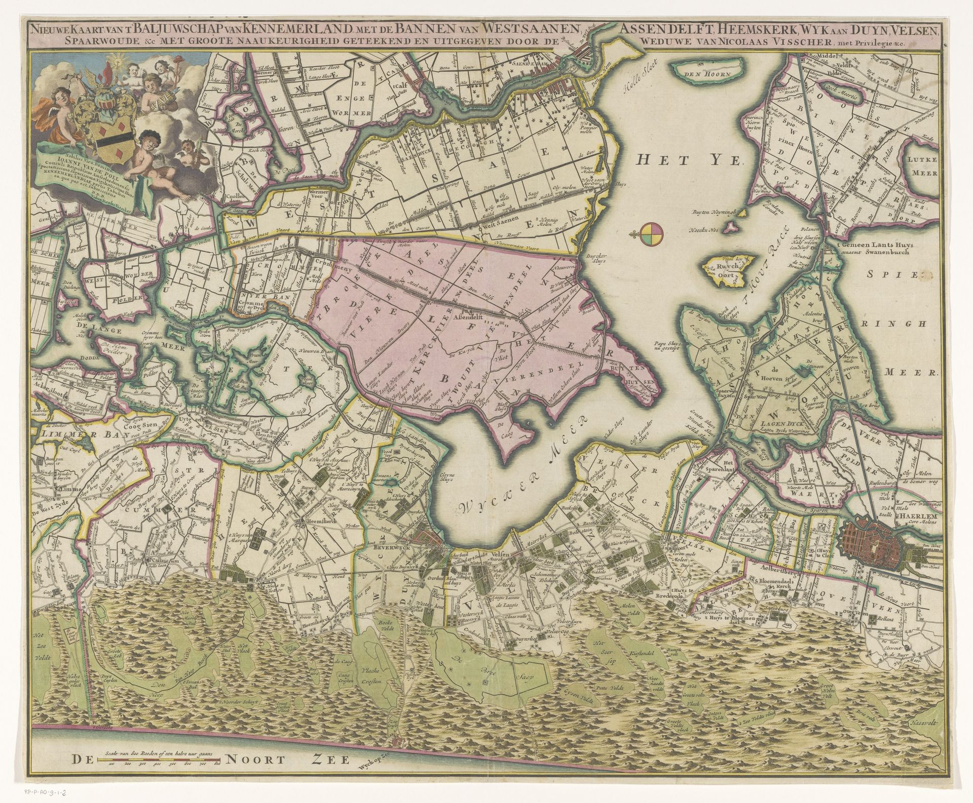 Kaart van het baljuwschap Kennemerland by Anonymous