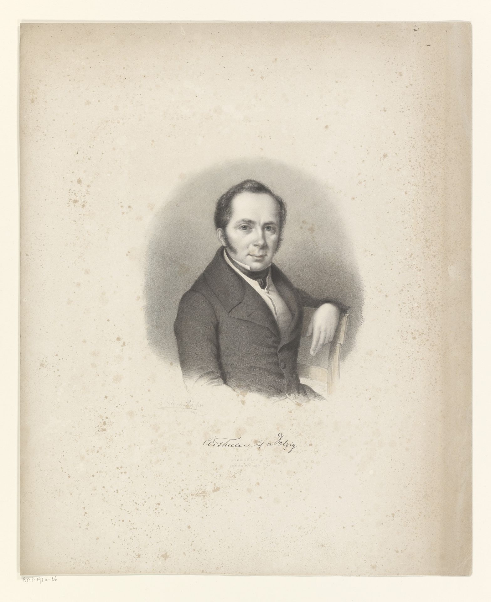 Portret van een onbekende man by Johann Georg Weinhold