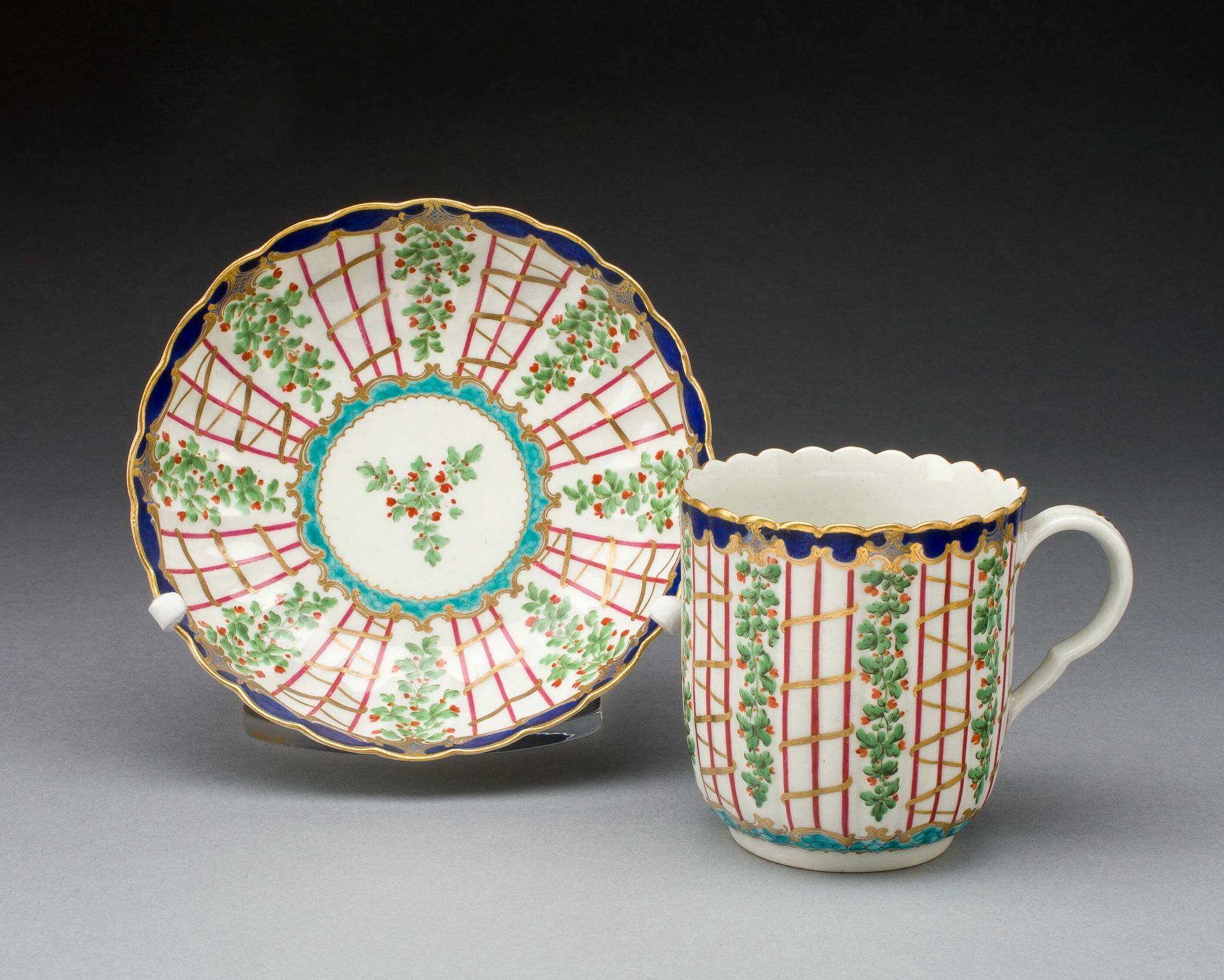 Coffee Cup and Saucer by Worcester Royal Porcelain Company