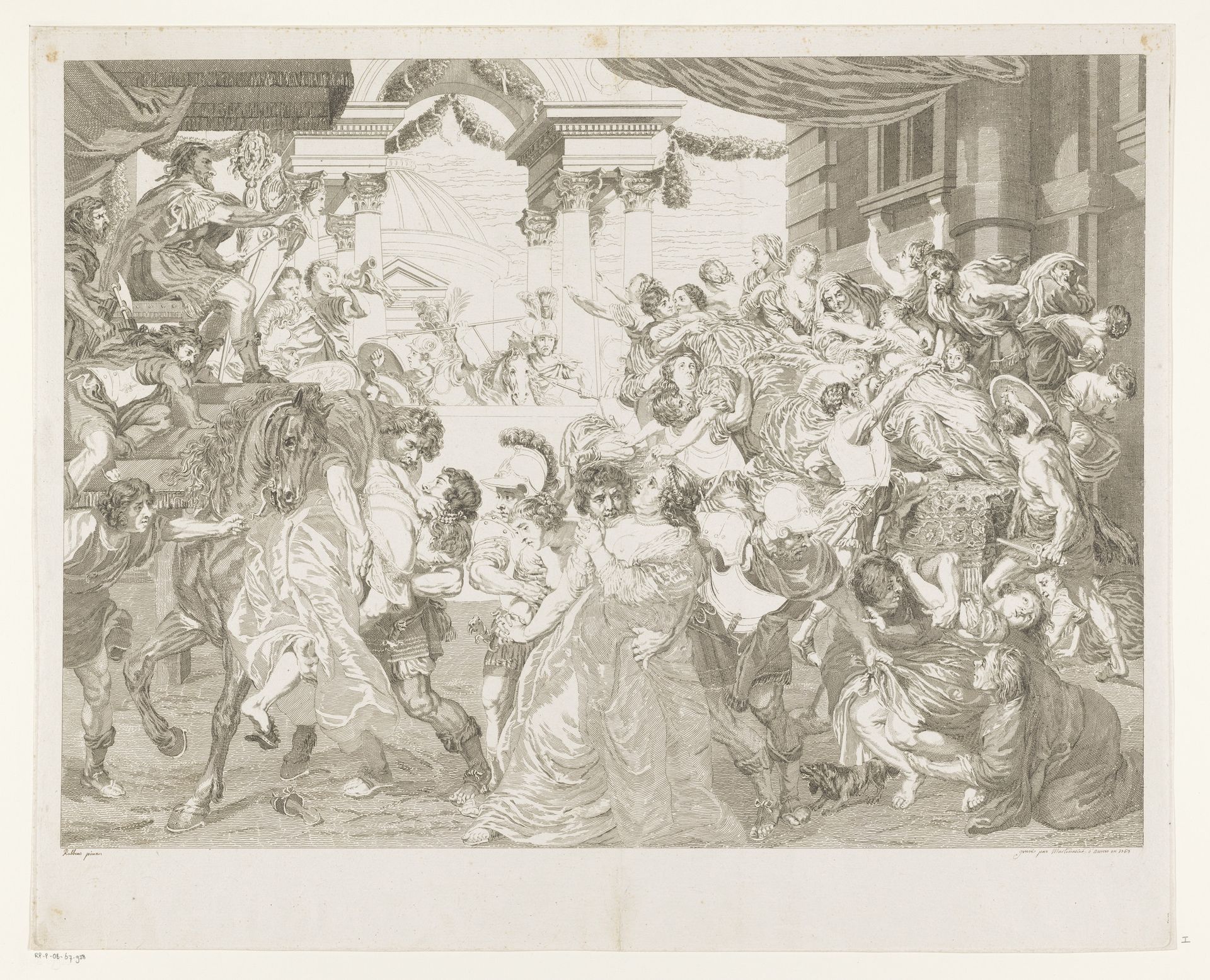 Sabijnse maagdenroof by Pieter Franciscus Martenasie