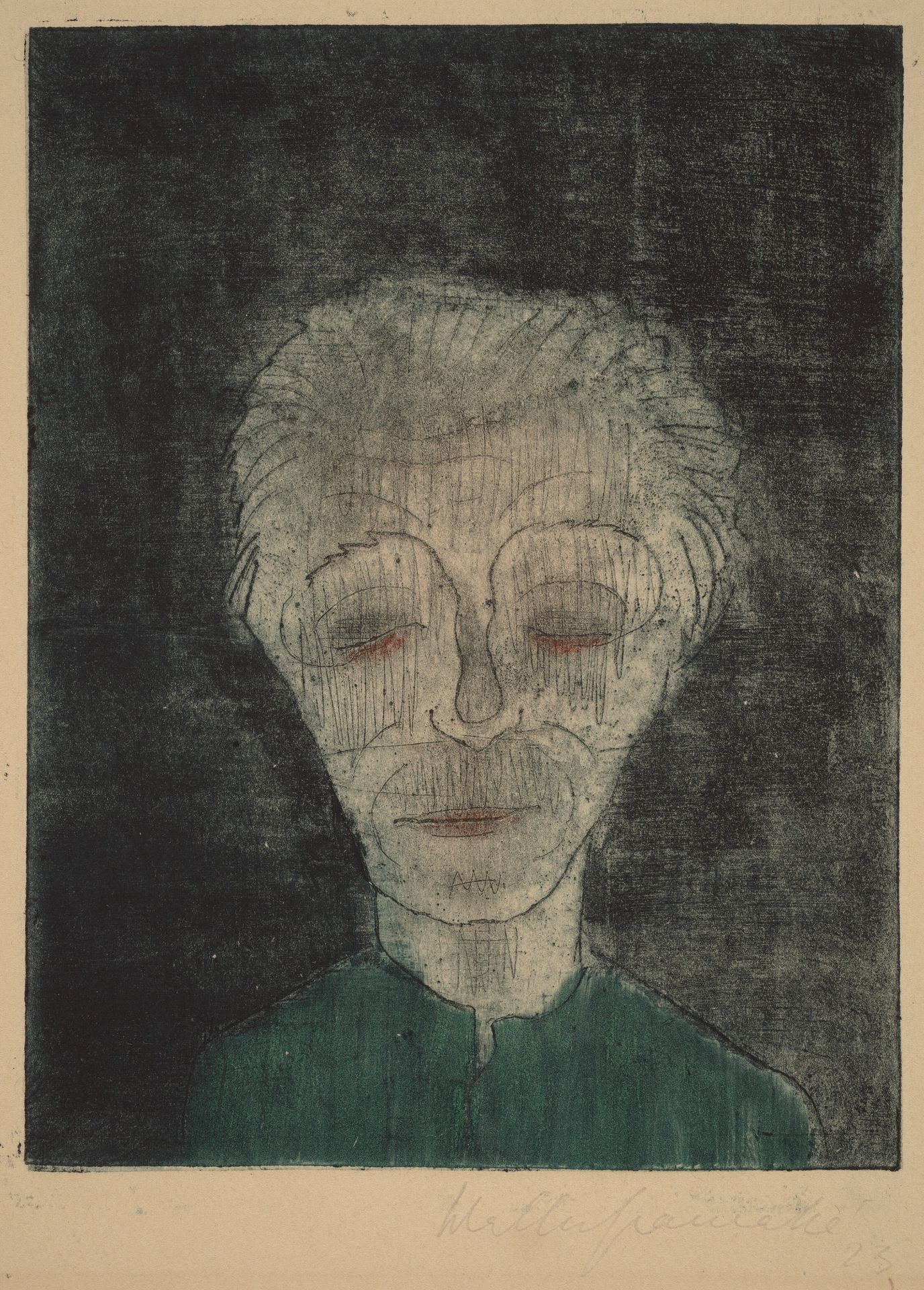 Tired Man (Self-Portrait) by Walter Gramatté