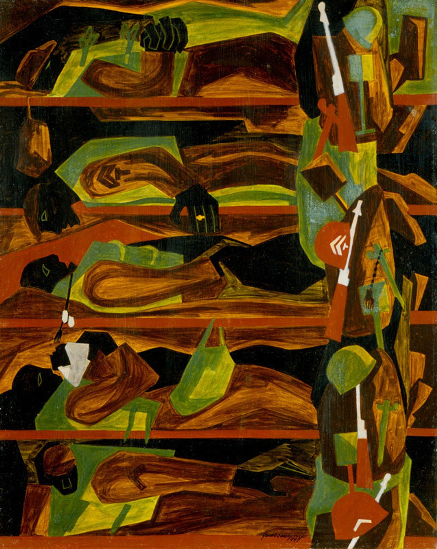 War Series: Shipping Out by Jacob Lawrence
