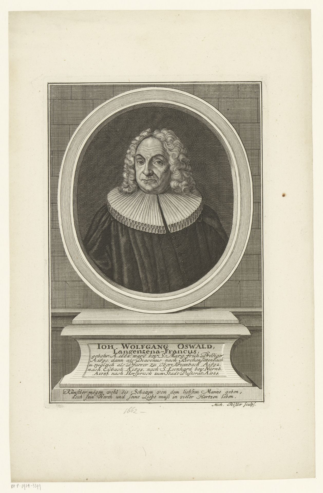 Portret van Johann Wolfgang Osswald by Michael Rössler