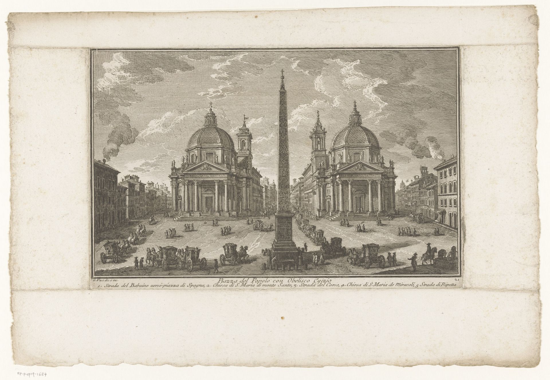 Piazza del Popolo te Rome by Giuseppe Vasi