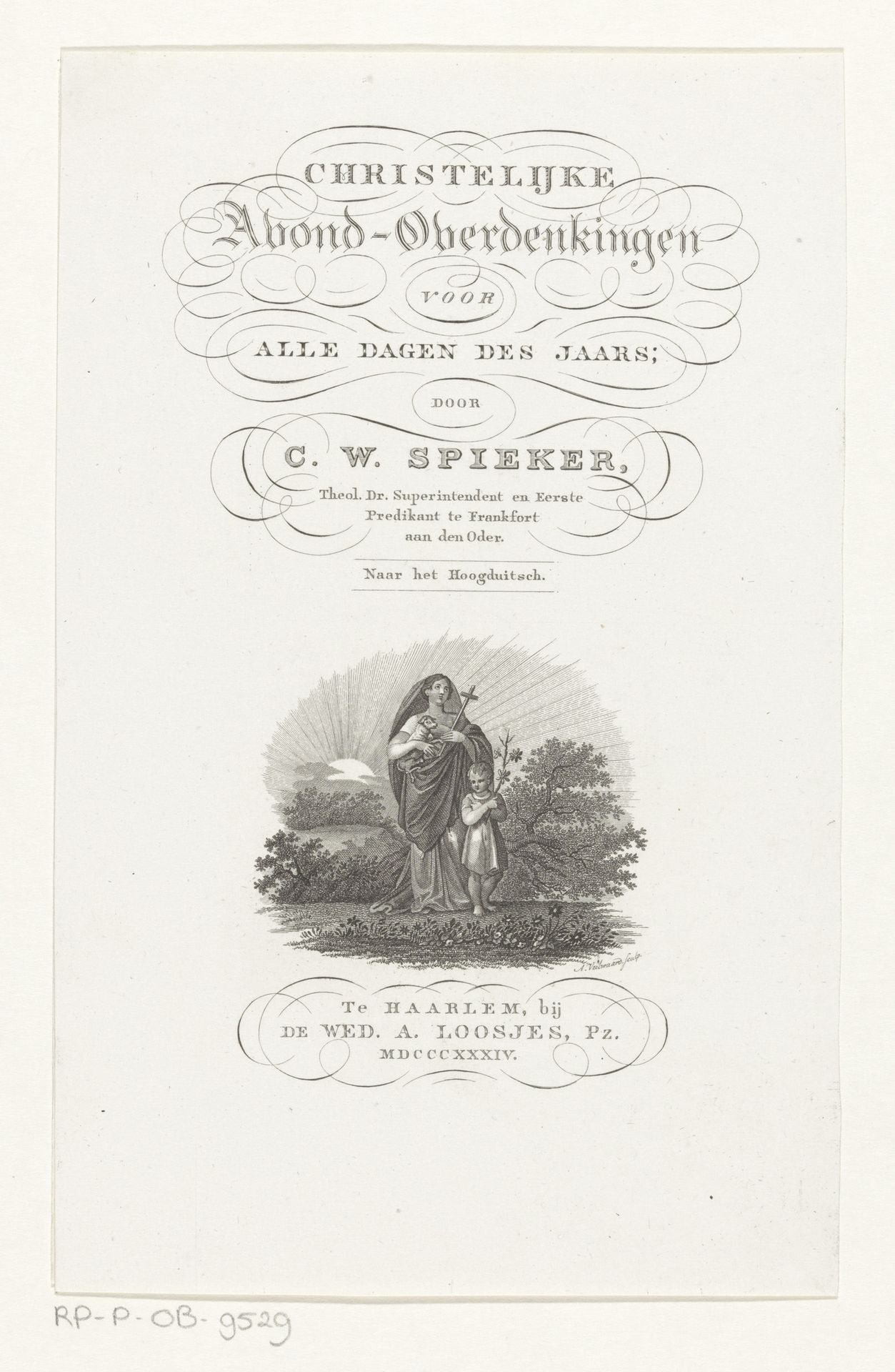 Maria met kind en lam by Abraham Veelwaard