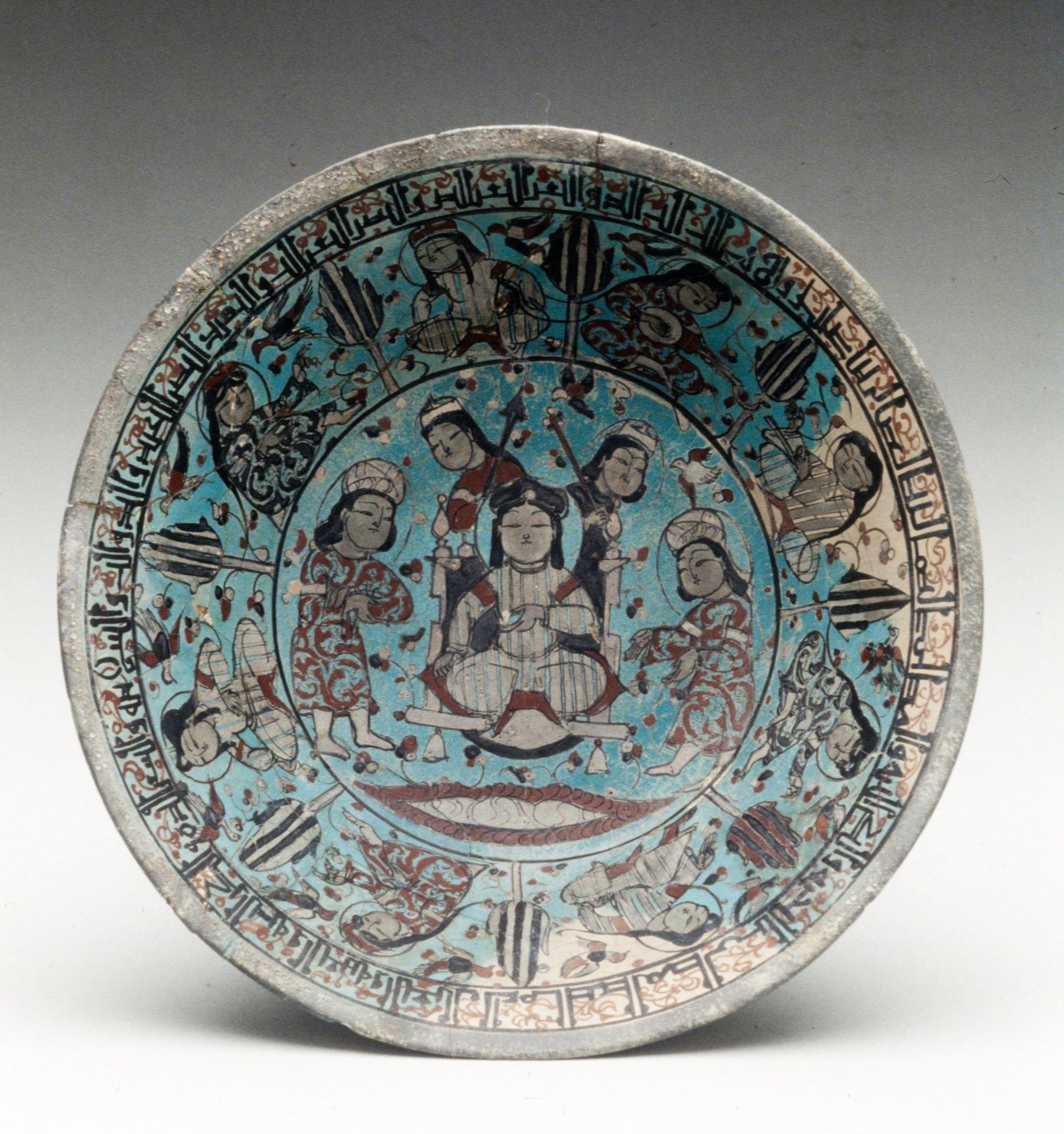 Bowl Depicting a Seated King with Attendants by Anonymous